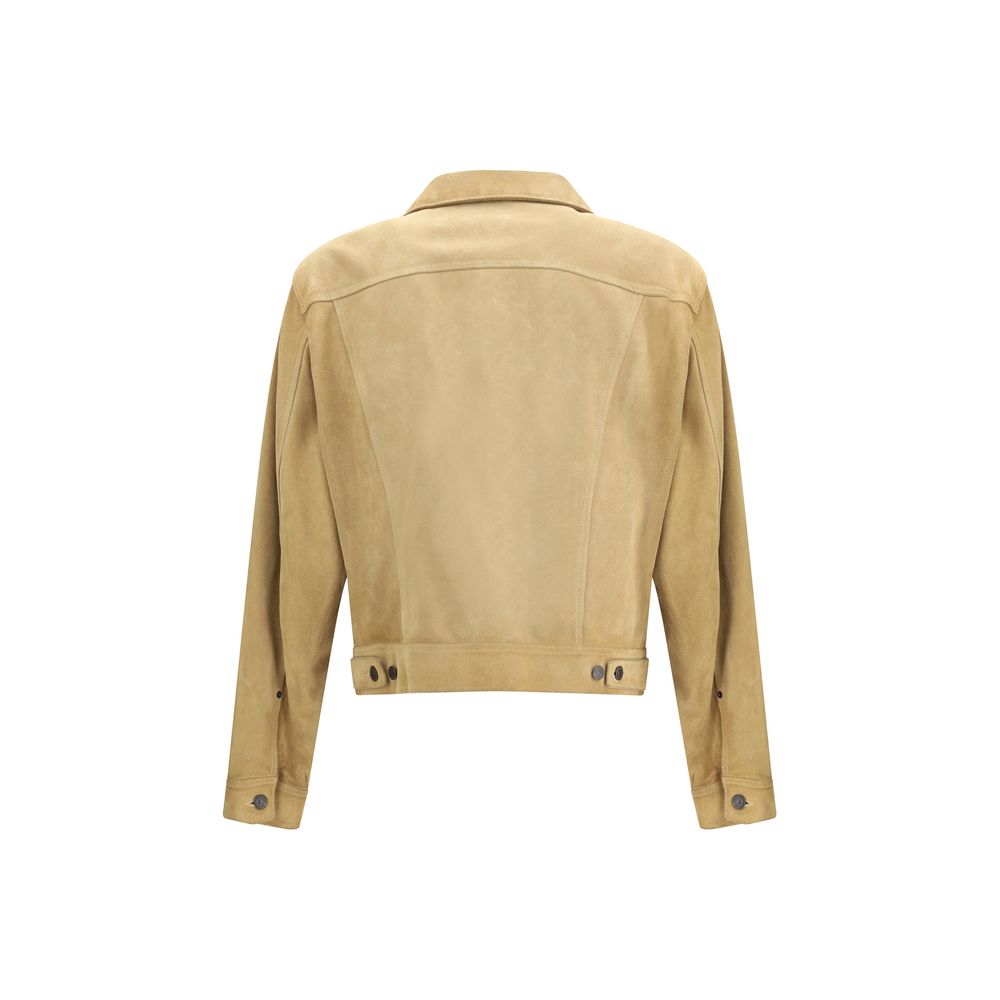 Dsquared² Beige Leather Denim Jacket | Regal Royce