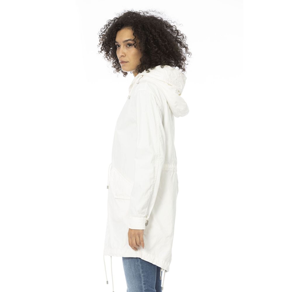 Mr&Mrs Italy White Cotton Women Parka | Regal Royce