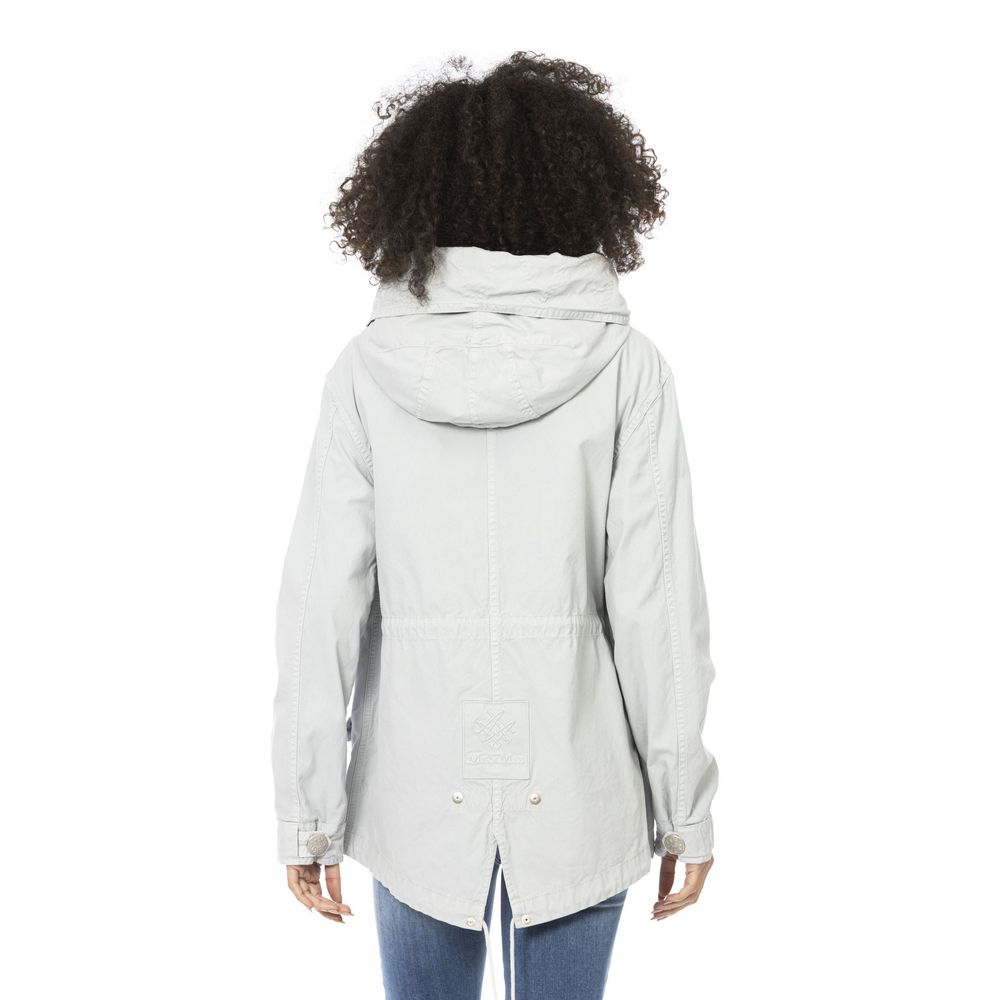 Mr&Mrs Italy Silver Cotton Women Parka Jacket | Regal Royce