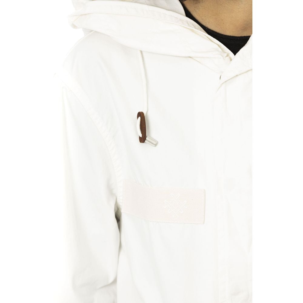 Mr&Mrs Italy White Cotton Women Parka Jacket | Regal Royce