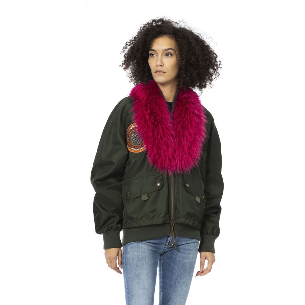 Mr&Mrs Italy Green Polyamide Women Bomber Jacket | Regal Royce