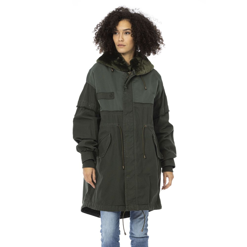 Mr&Mrs Italy Green Cotton Women Parka | Regal Royce