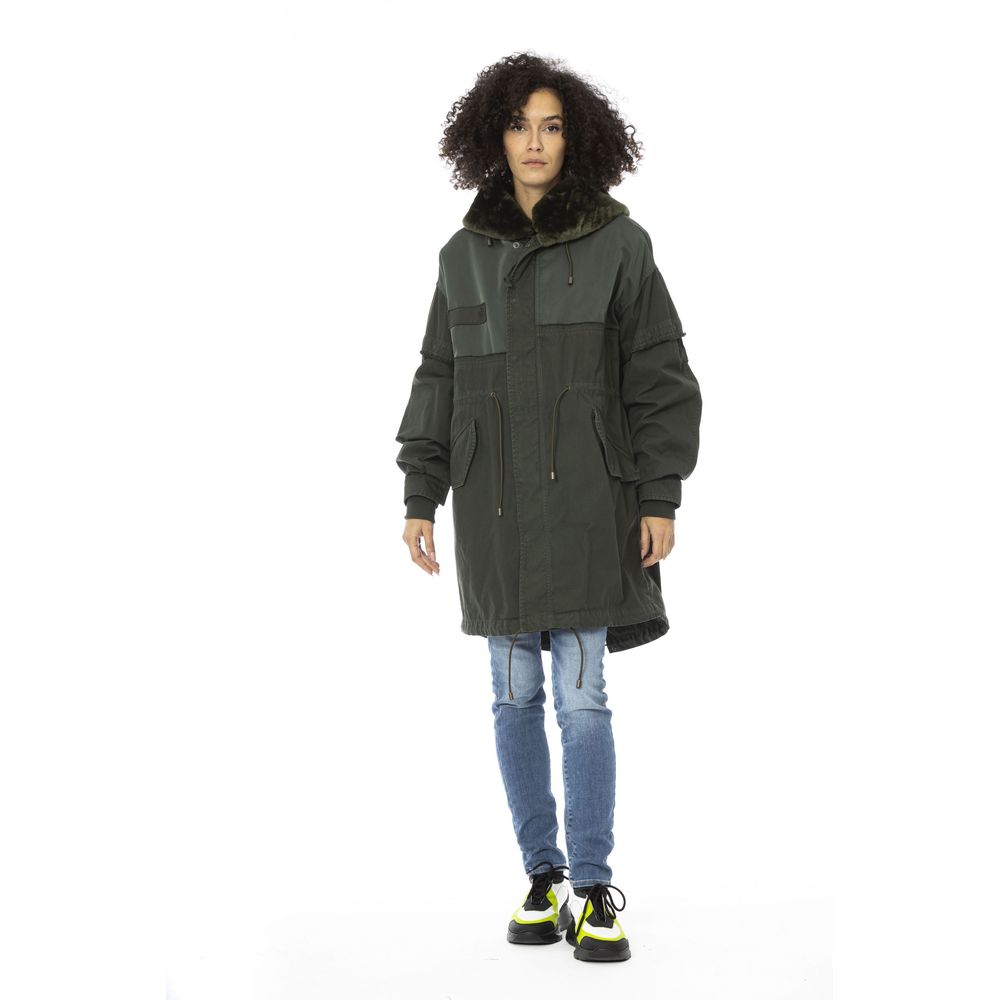 Mr&Mrs Italy Green Cotton Women Parka | Regal Royce