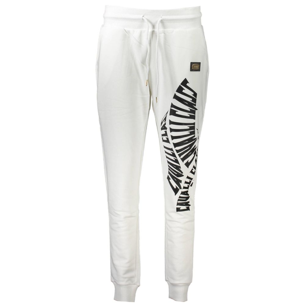 Cavalli Class Bianco Cotton Women Jogger Pant | Regal Royce