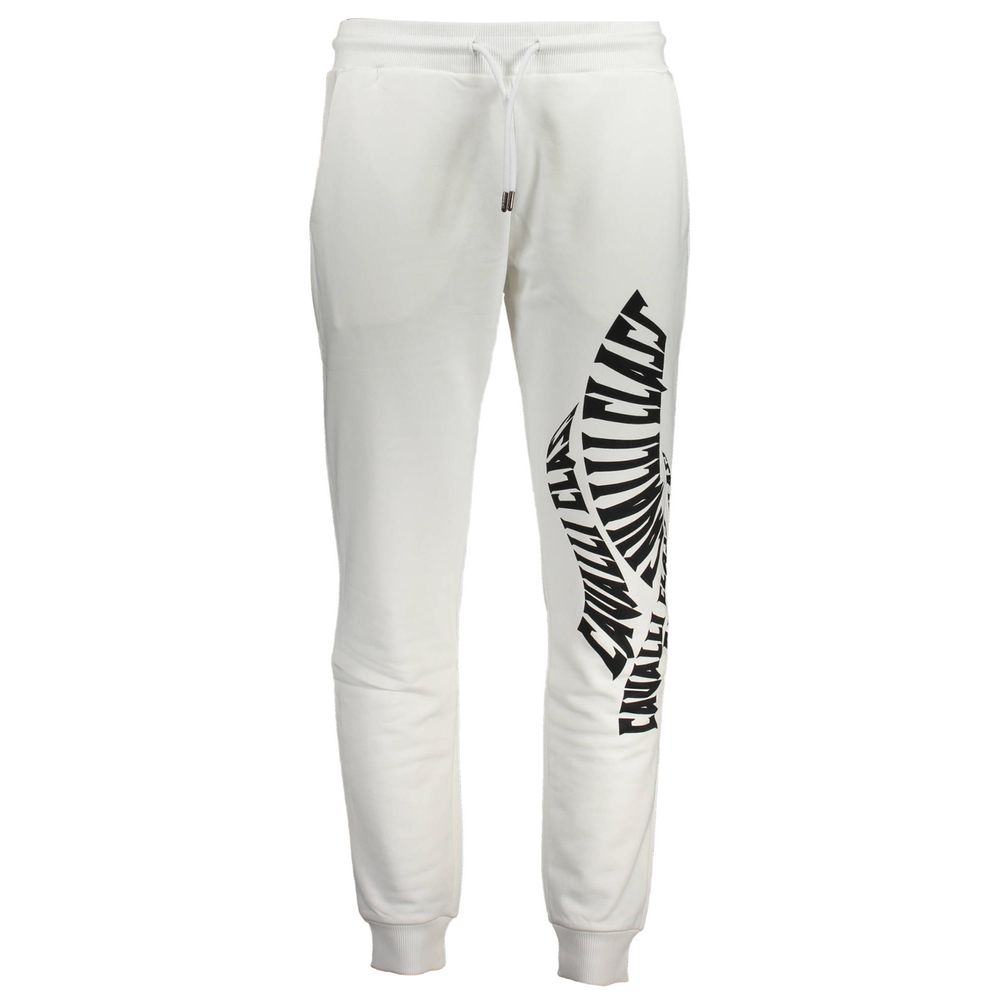 Cavalli Class Bianco Cotton Men Sport Pant | Regal Royce