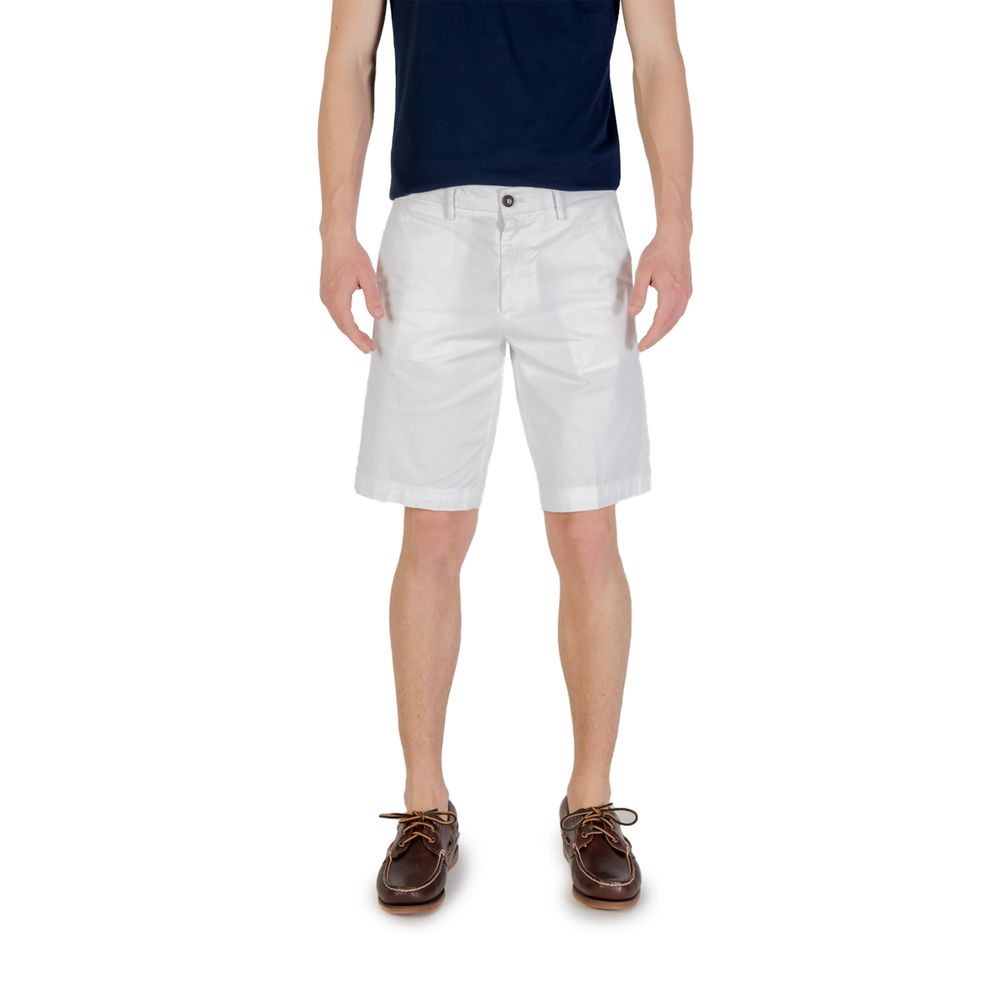 Borghese White Cotton Bermuda Shorts | Regal Royce