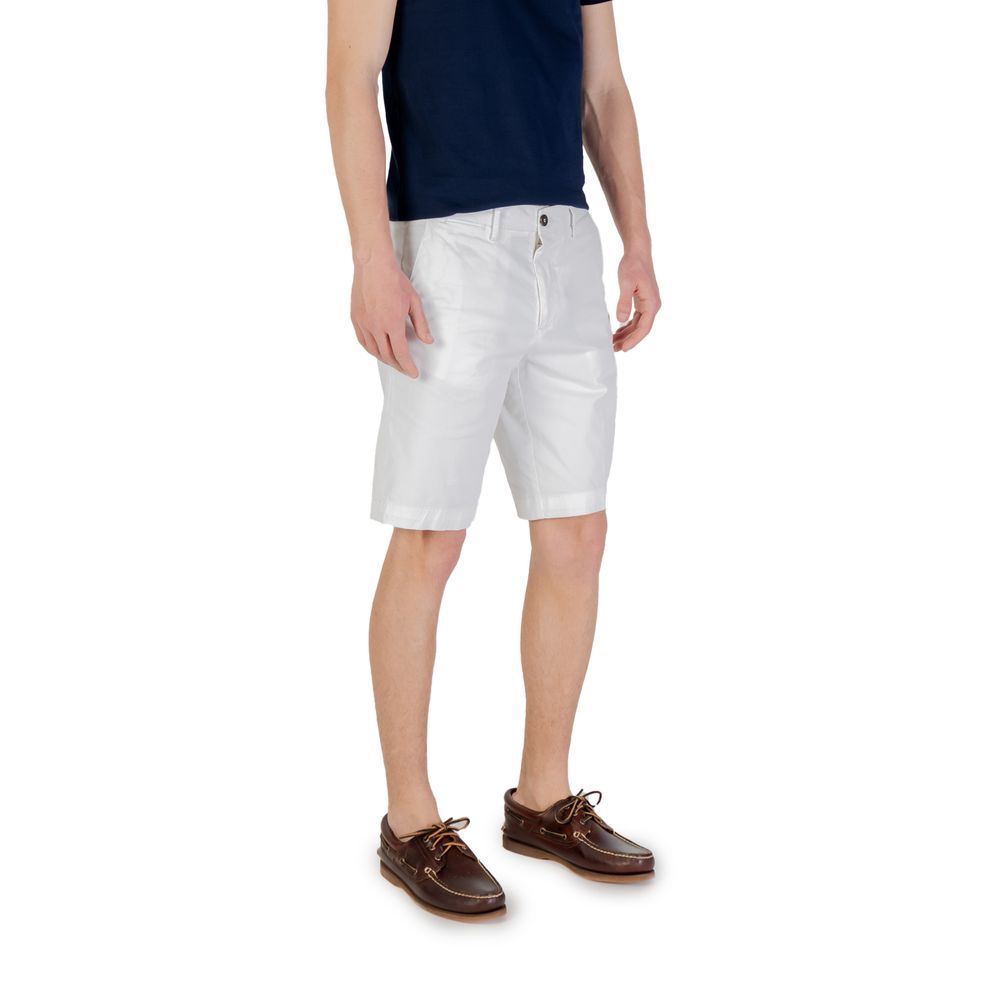 Borghese White Cotton Bermuda Shorts | Regal Royce