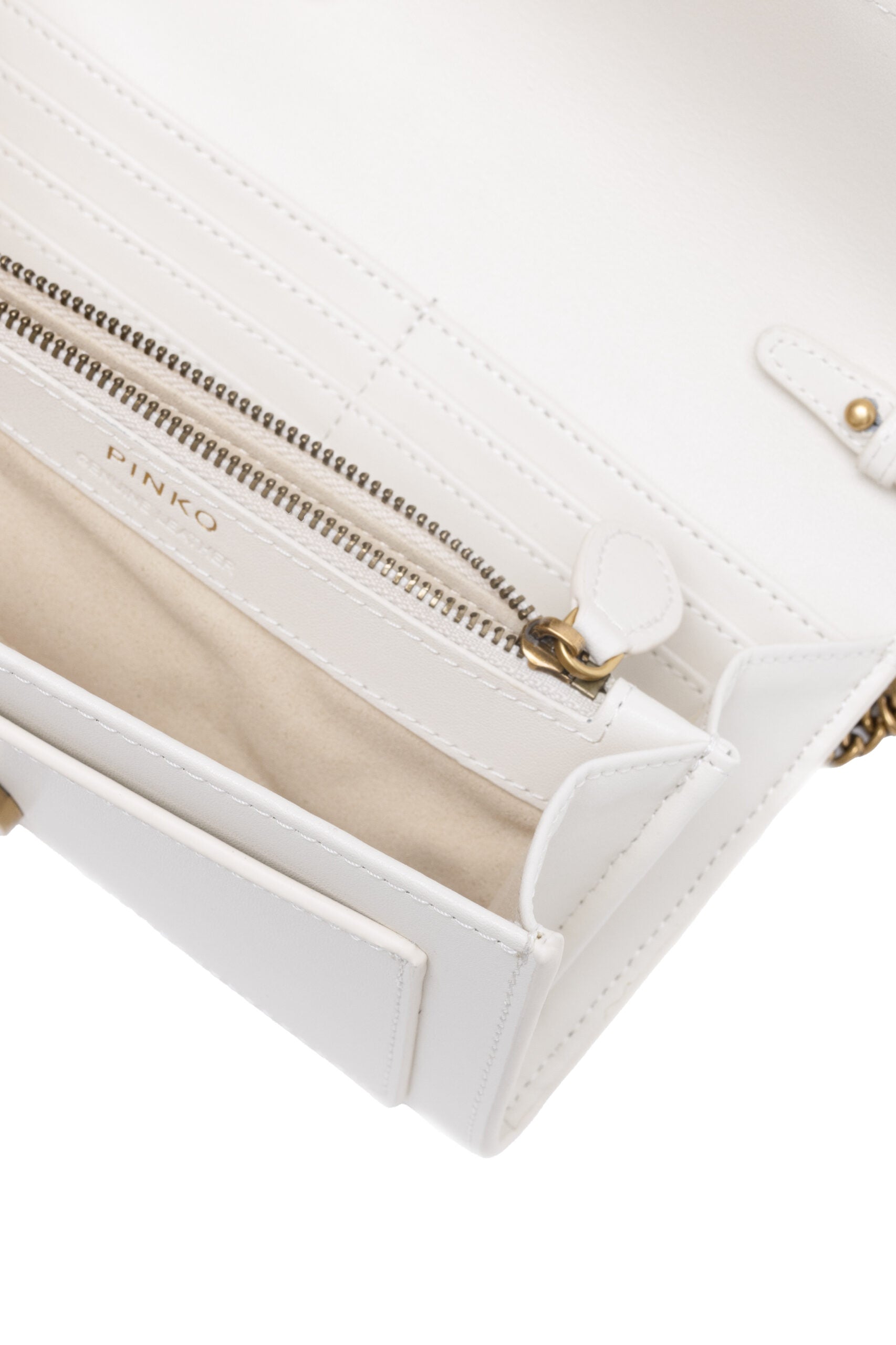 PINKO White Leather One Simply Love Mini Bag | Regal Royce