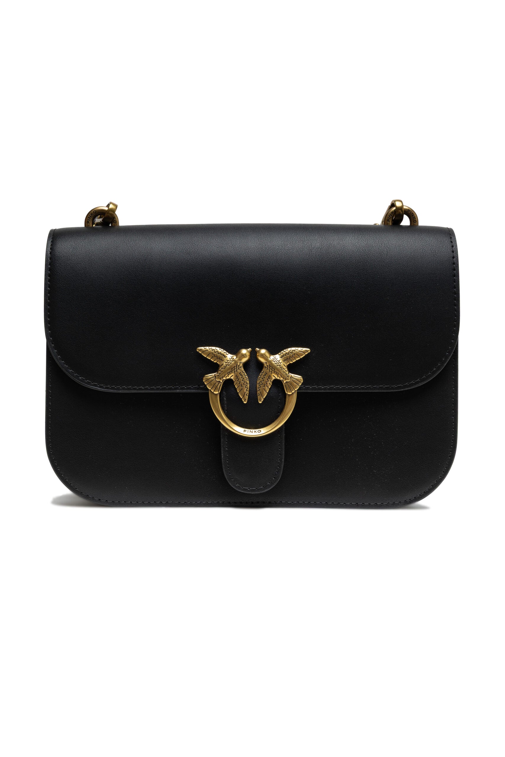 PINKO Black Leather Love Bell Classic Shoulder Bag | Regal Royce