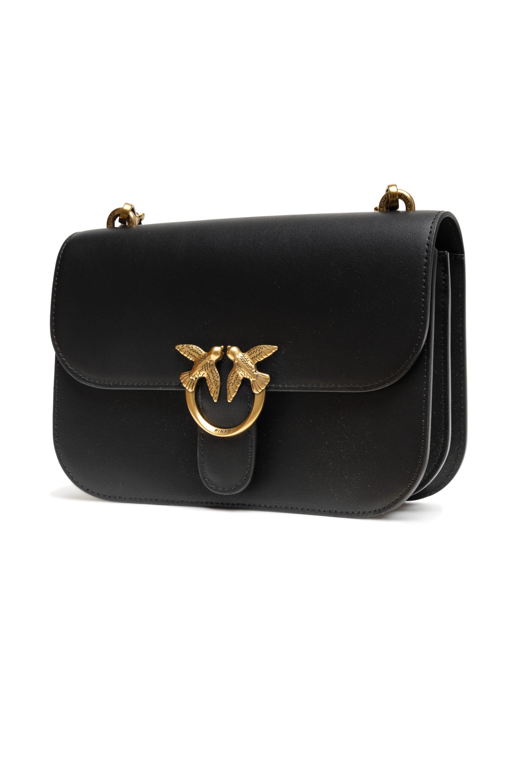 PINKO Black Leather Love Bell Classic Shoulder Bag | Regal Royce