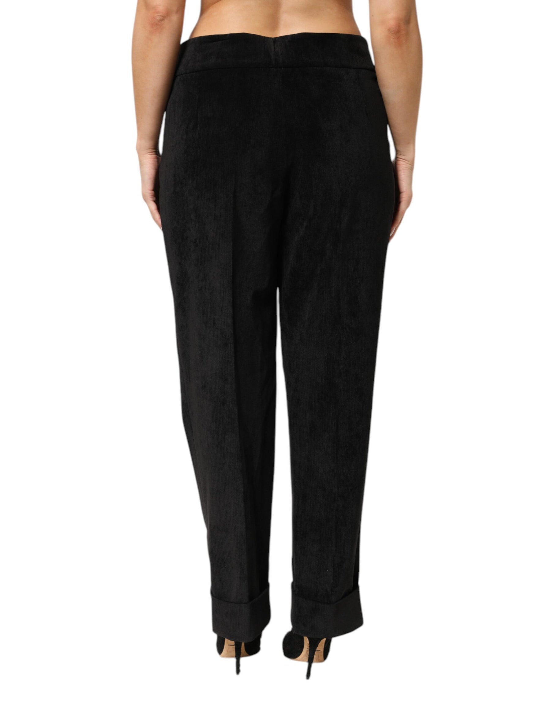 BENCIVENGA Black High Waist Straight Dress Trouser Pants | Regal Royce