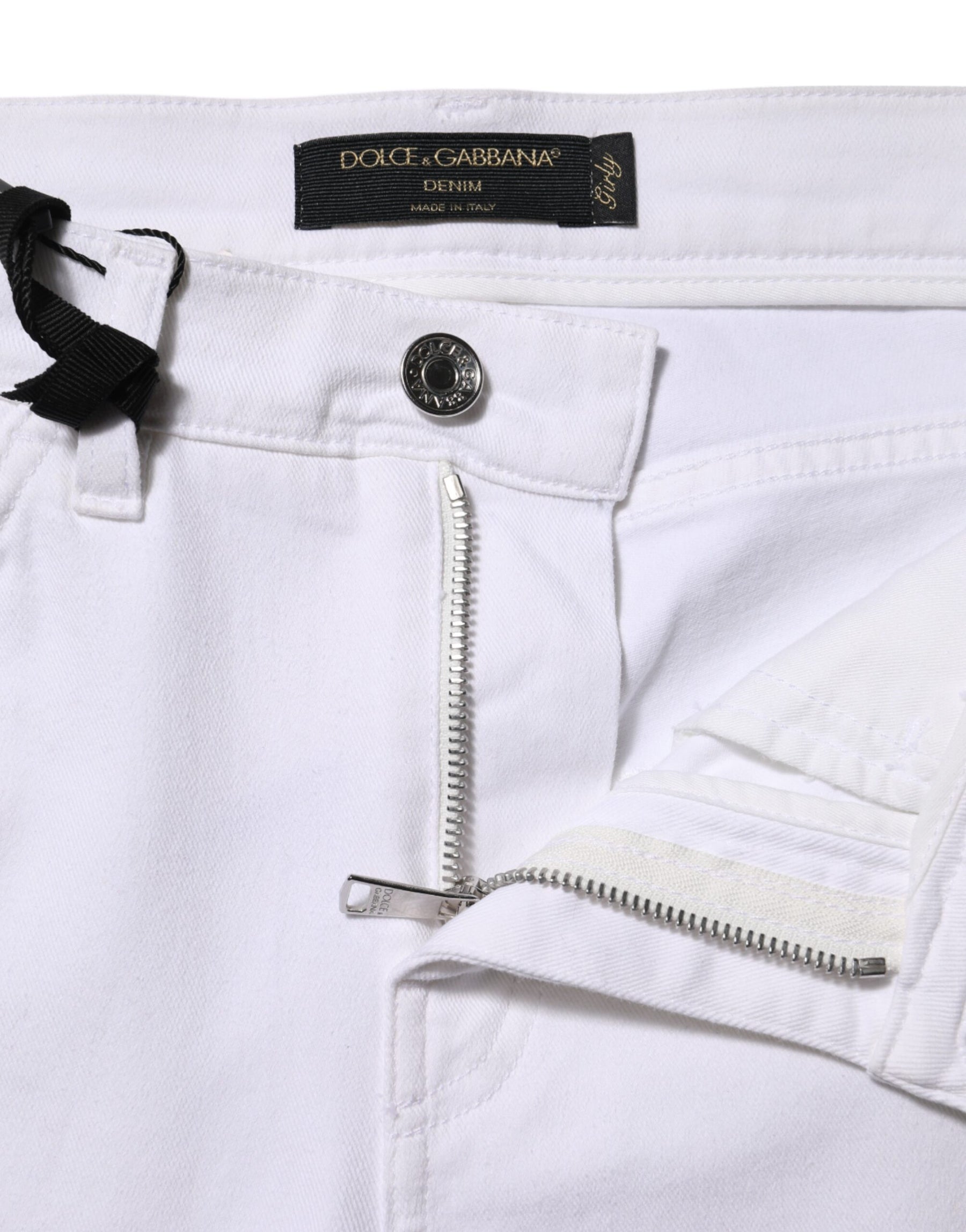 Dolce & Gabbana White Floral Sequined Embroid GIRLY Denim Jeans | Regal Royce