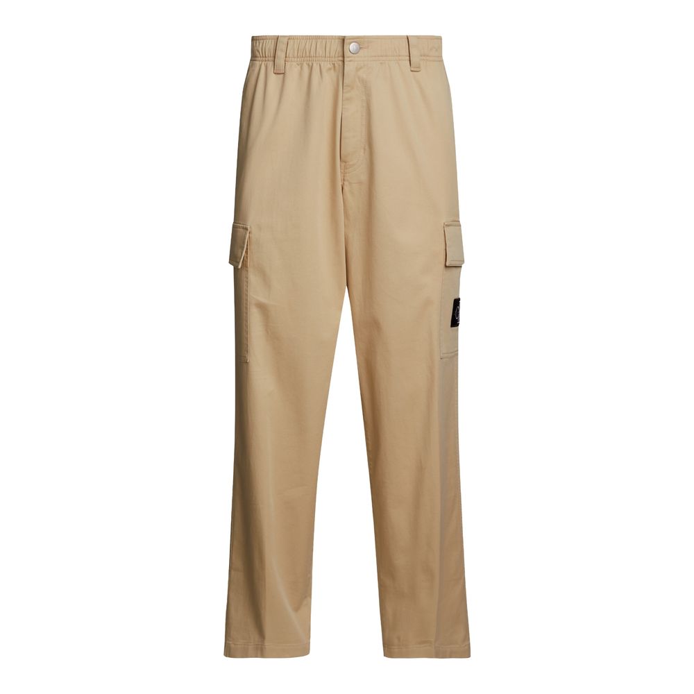 Calvin Klein Jeans Beige Recycled Cotton Casual Pants | Regal Royce