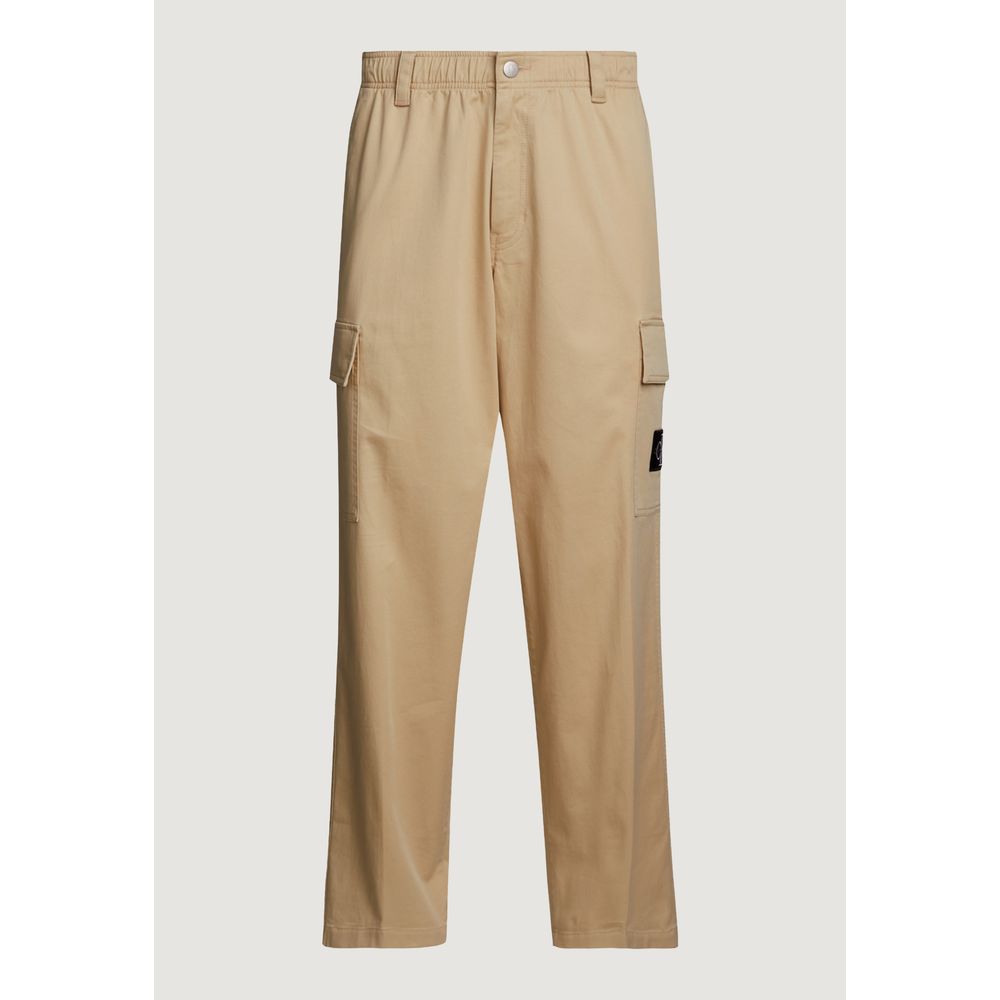 Calvin Klein Jeans Beige Recycled Cotton Casual Pants | Regal Royce