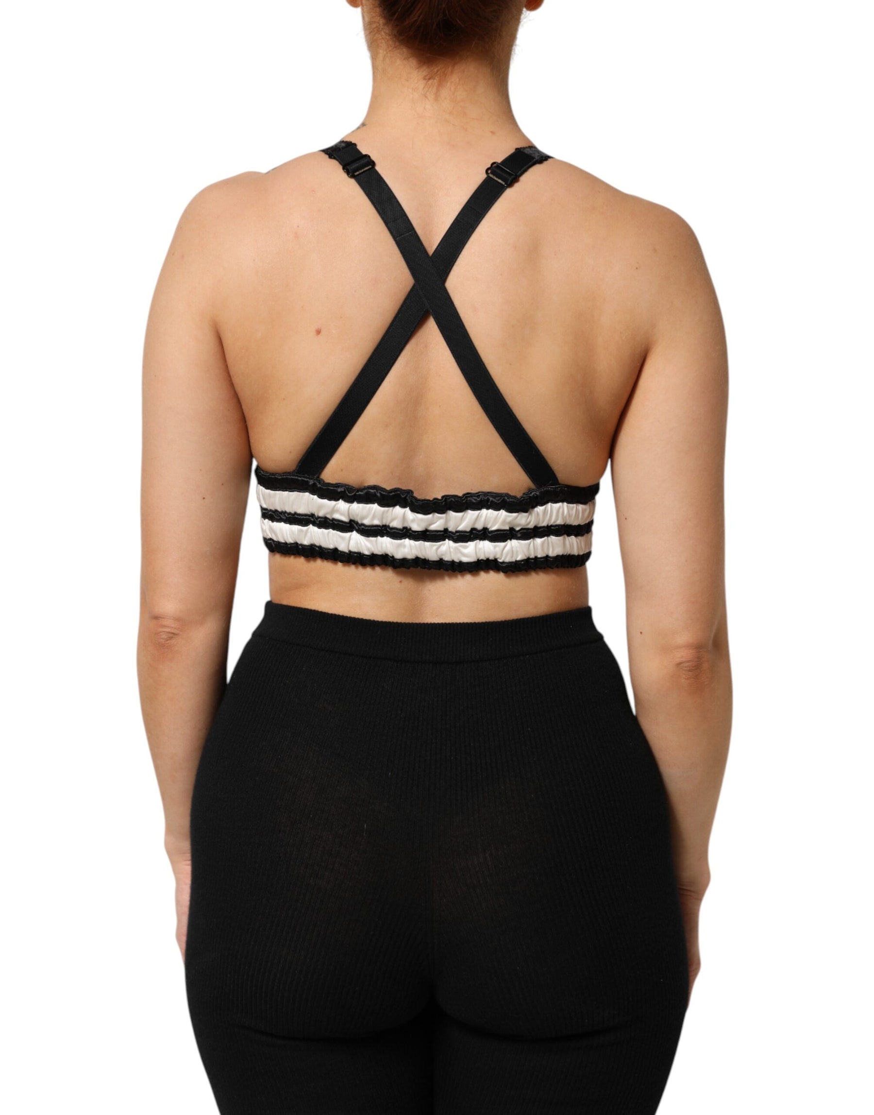 Dolce & Gabbana Red Satin Floral Embroidered Bralette Crop Top | Regal Royce