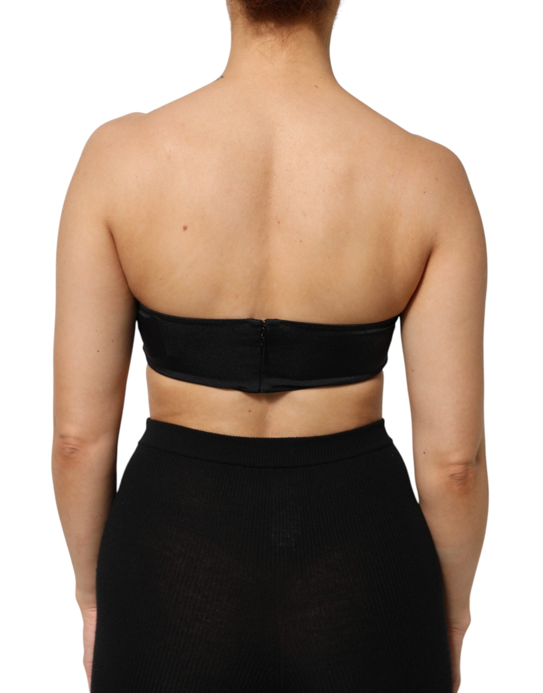 Dolce & Gabbana Black Nylon Blend Bandeau Strapless Tube  Top | Regal Royce