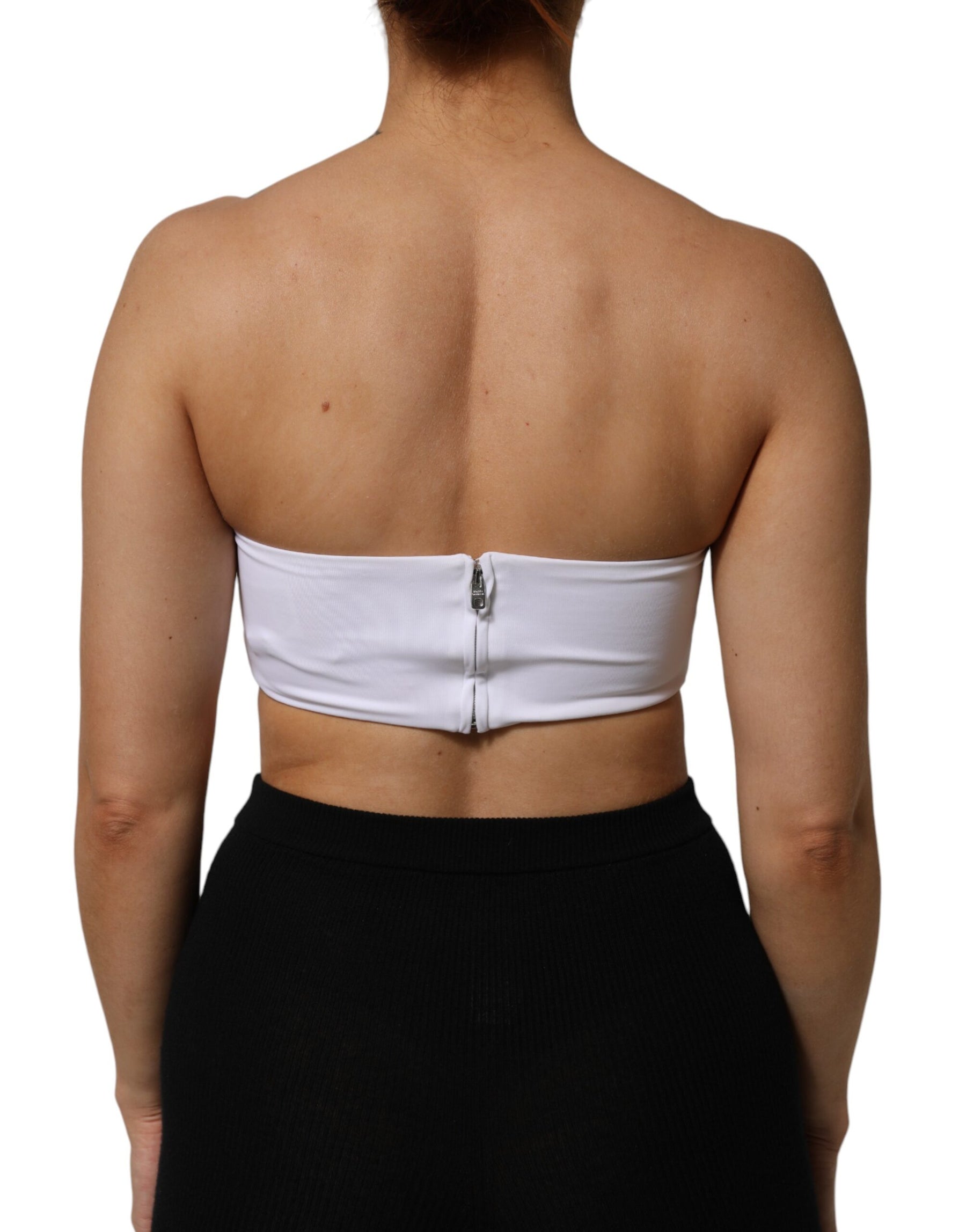 Dolce & Gabbana White Nylon Blend Bandeau Strapless Tube Top | Regal Royce