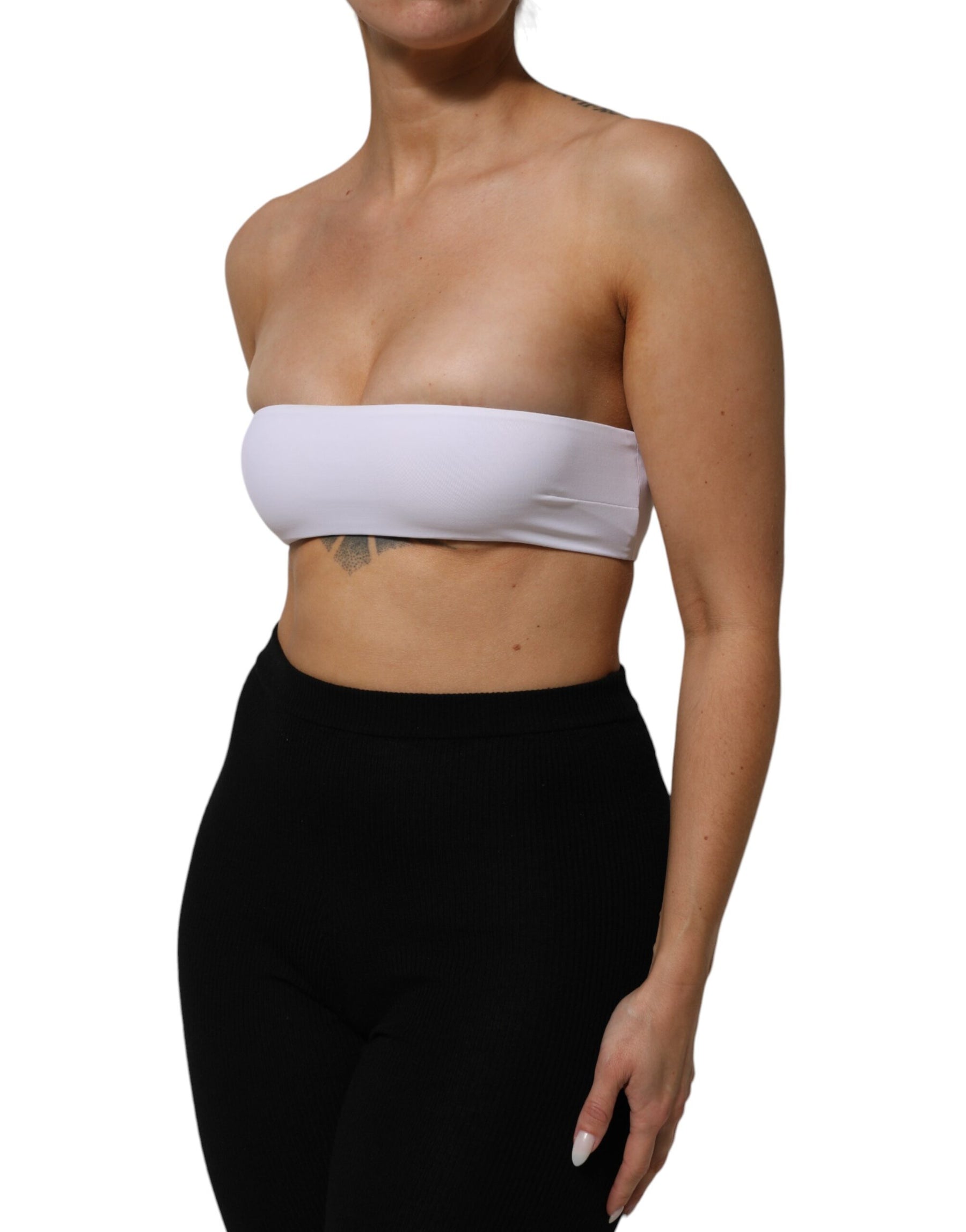 Dolce & Gabbana White Nylon Blend Bandeau Strapless Tube Top | Regal Royce