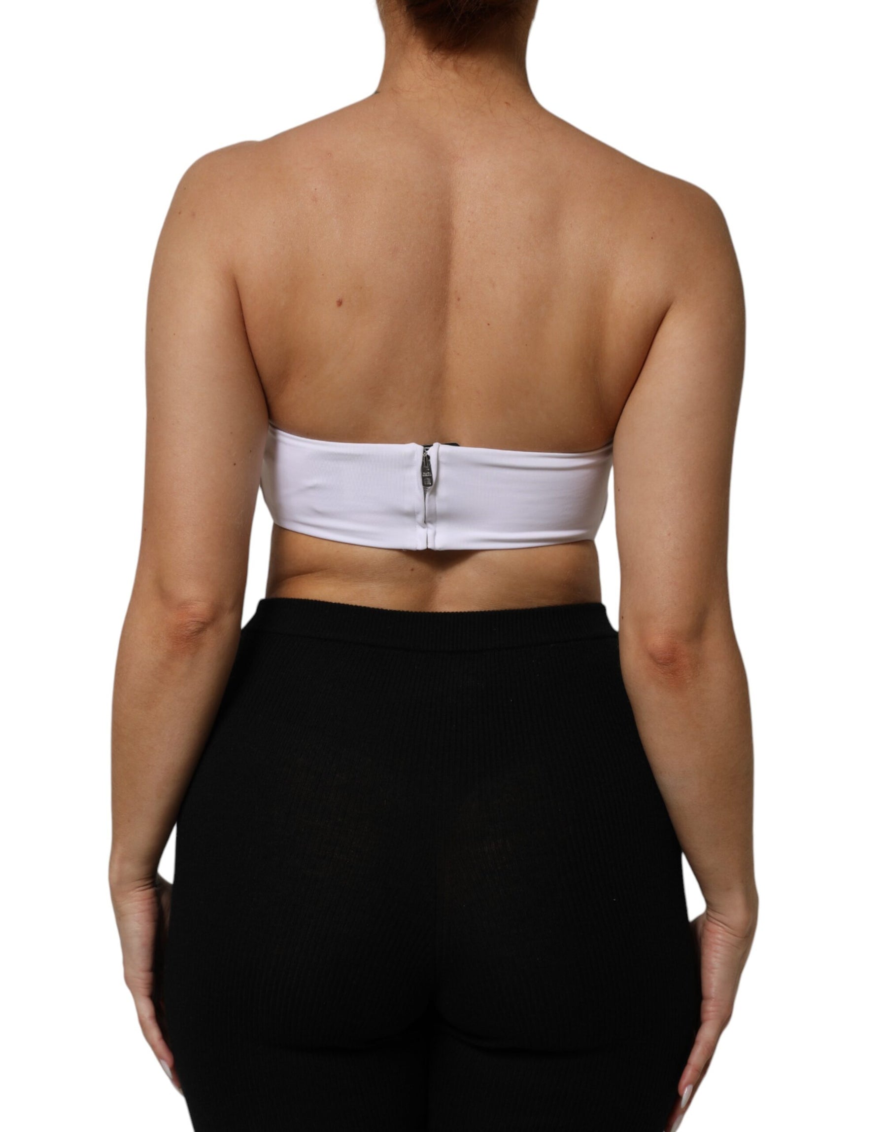 Dolce & Gabbana White Nylon Blend Bandeau Strapless Tube Top | Regal Royce