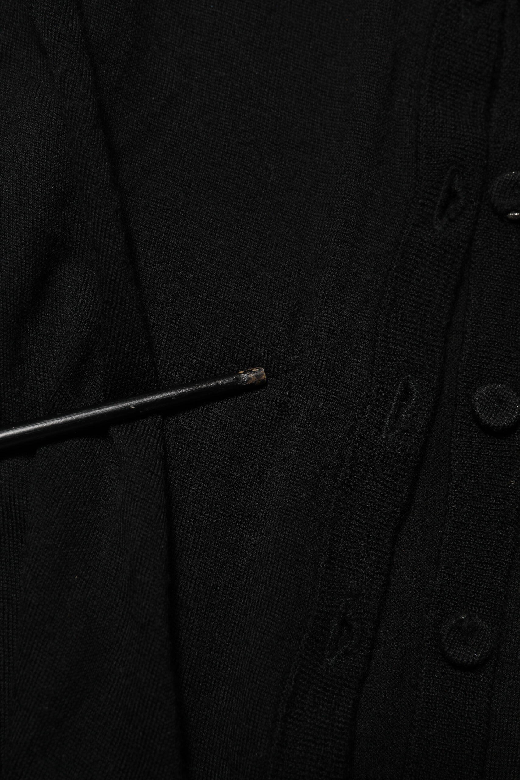 Dolce & Gabbana Black Virgin Wool Buttoned Cardigan Sweater | Regal Royce