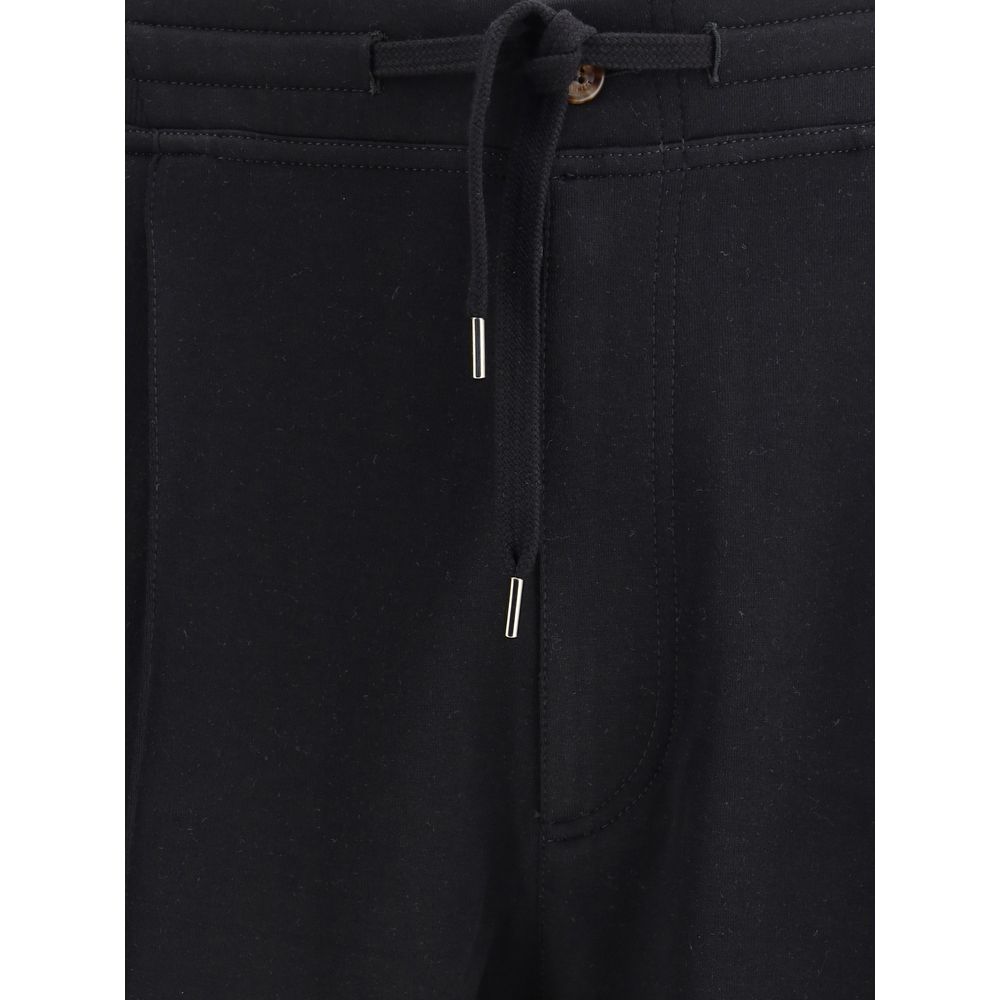 Brunello Cucinelli Black Cotton Joggers (Workout Pants) | Regal Royce