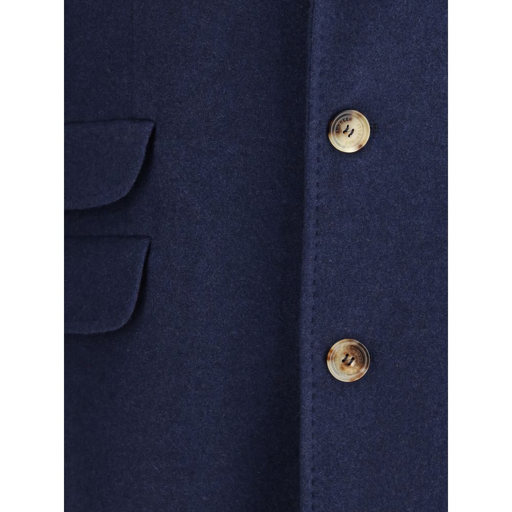 Brunello Cucinelli Blue Cashmere Coat | Regal Royce