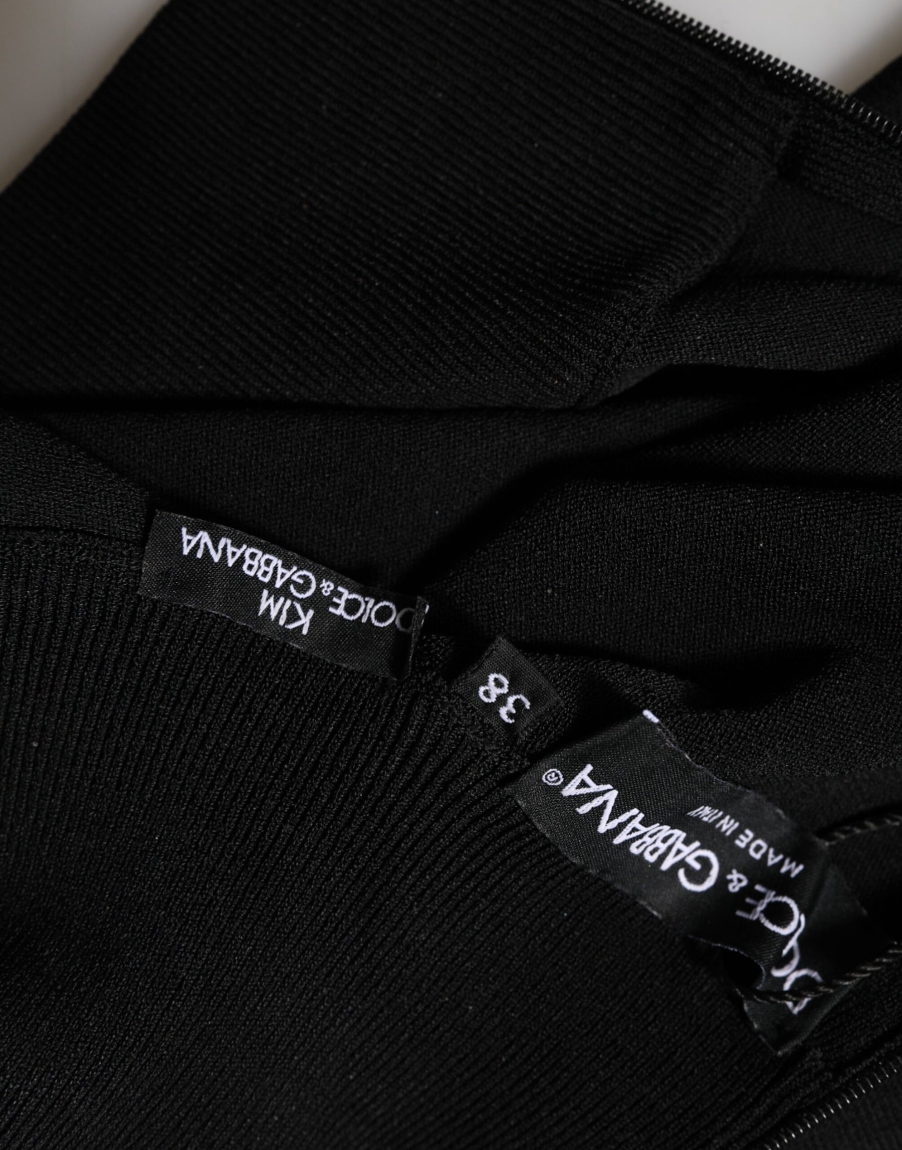 Dolce & Gabbana Black Viscose Turtle Neck Crop Pullover Top | Regal Royce