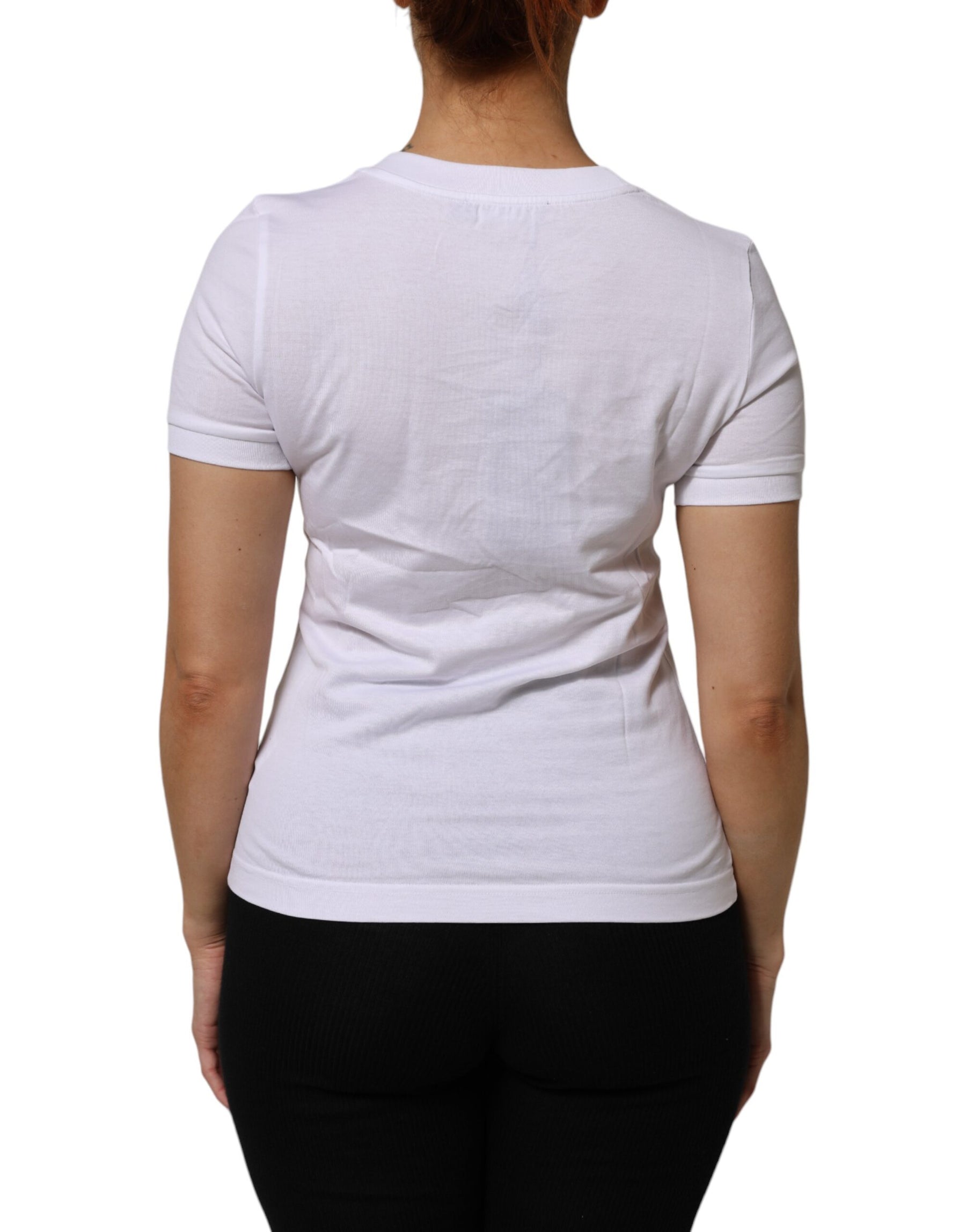 Dolce & Gabbana T-Shirt White Cotton Round Neck Short Sleeves I | Regal Royce