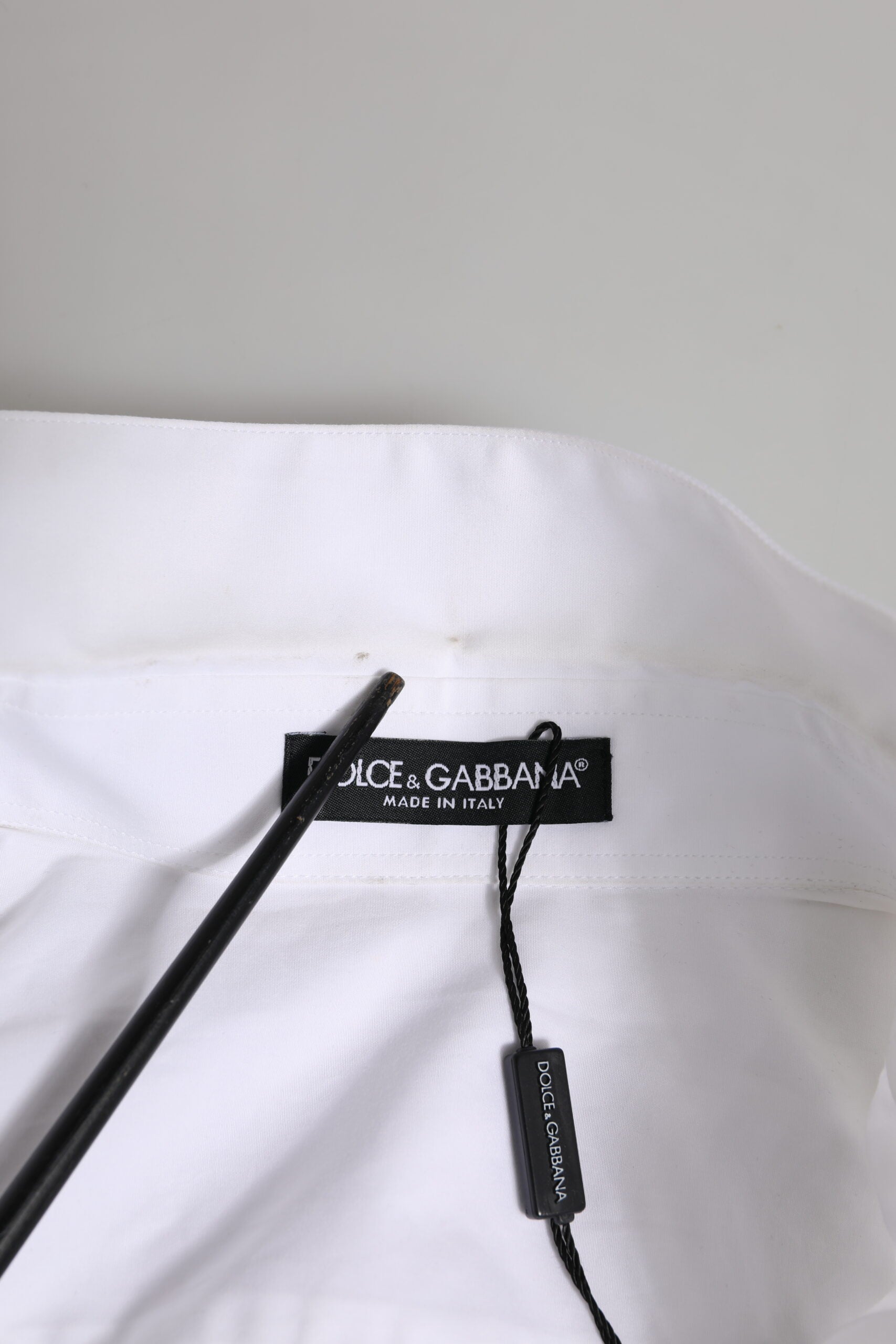 Dolce & Gabbana White Crystal Embellished Dress Shirt Top | Regal Royce