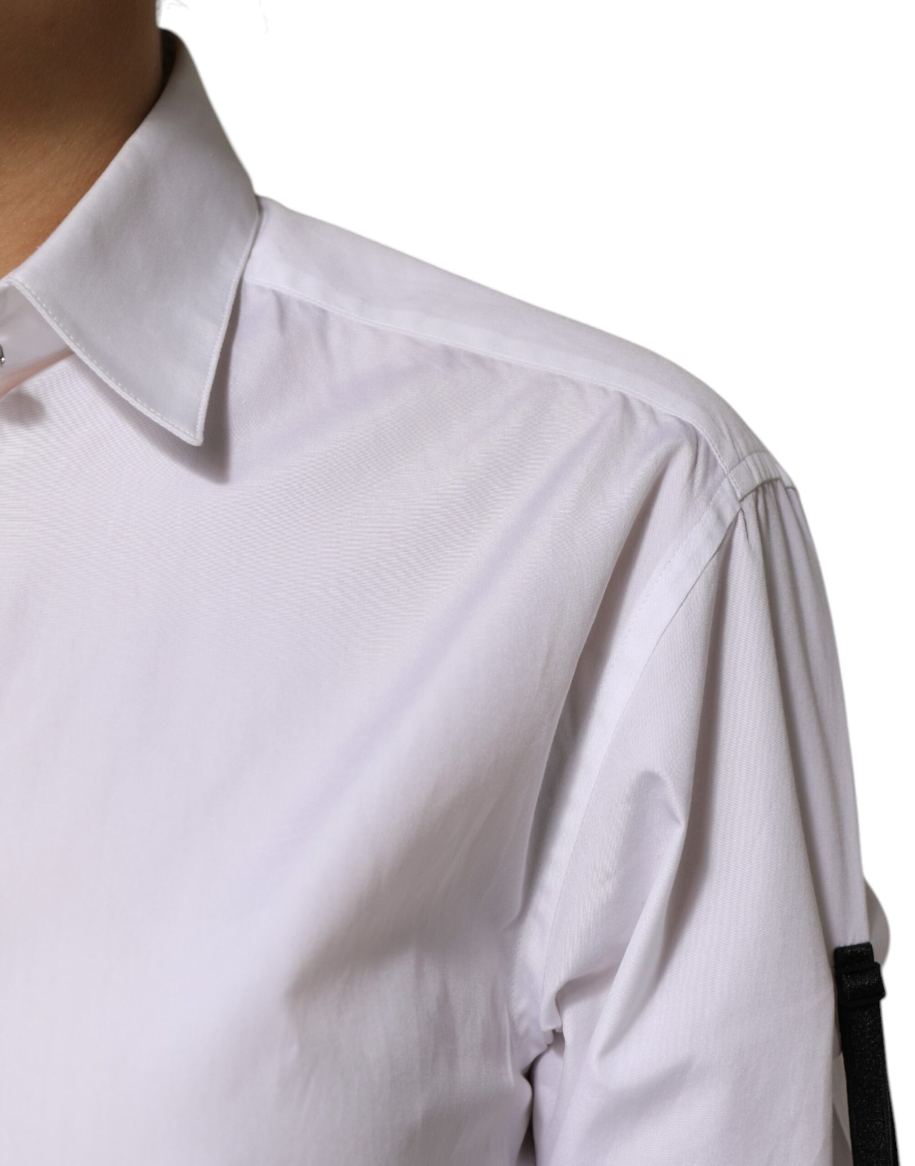 Dolce & Gabbana White Crystal Embellished Dress Shirt Top | Regal Royce