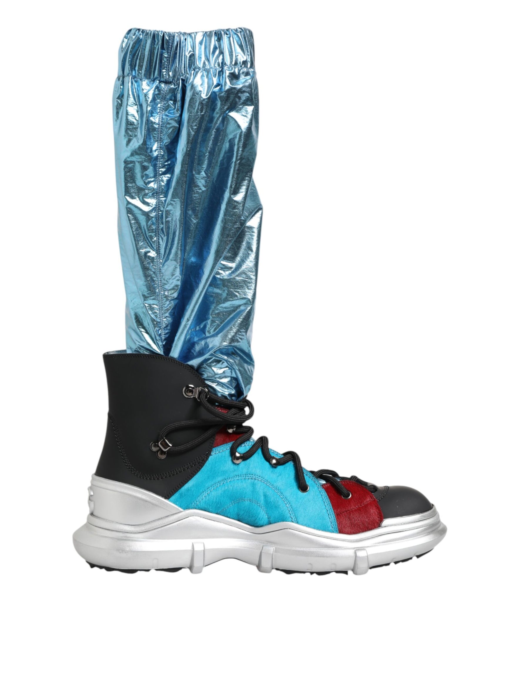 Dolce & Gabbana Blue Lace Up Over The Knee Socks Men Boots Shoes | Regal Royce