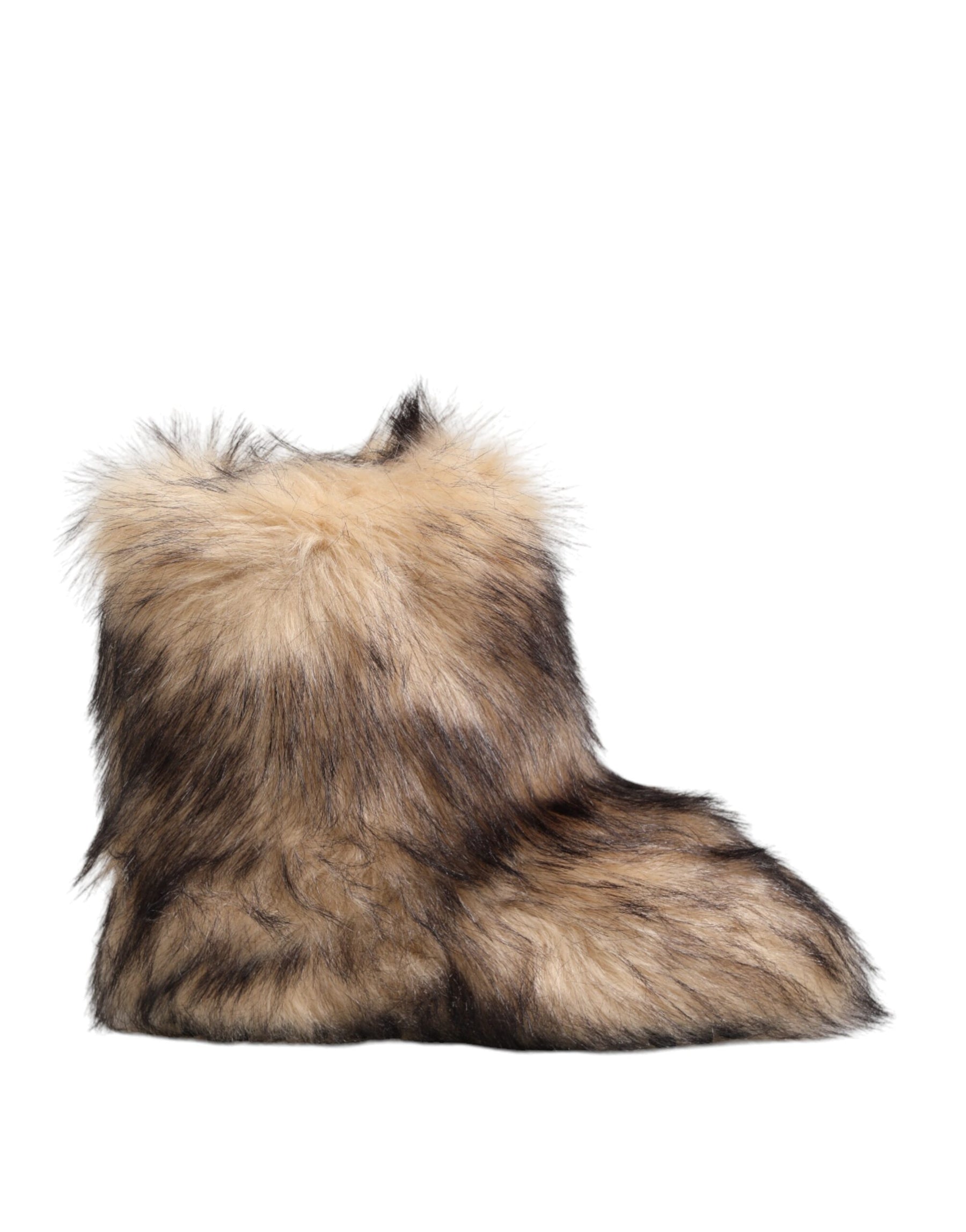 Dolce & Gabbana Brown Faux Skim Ski Fur Men Short Boots Shoes | Regal Royce