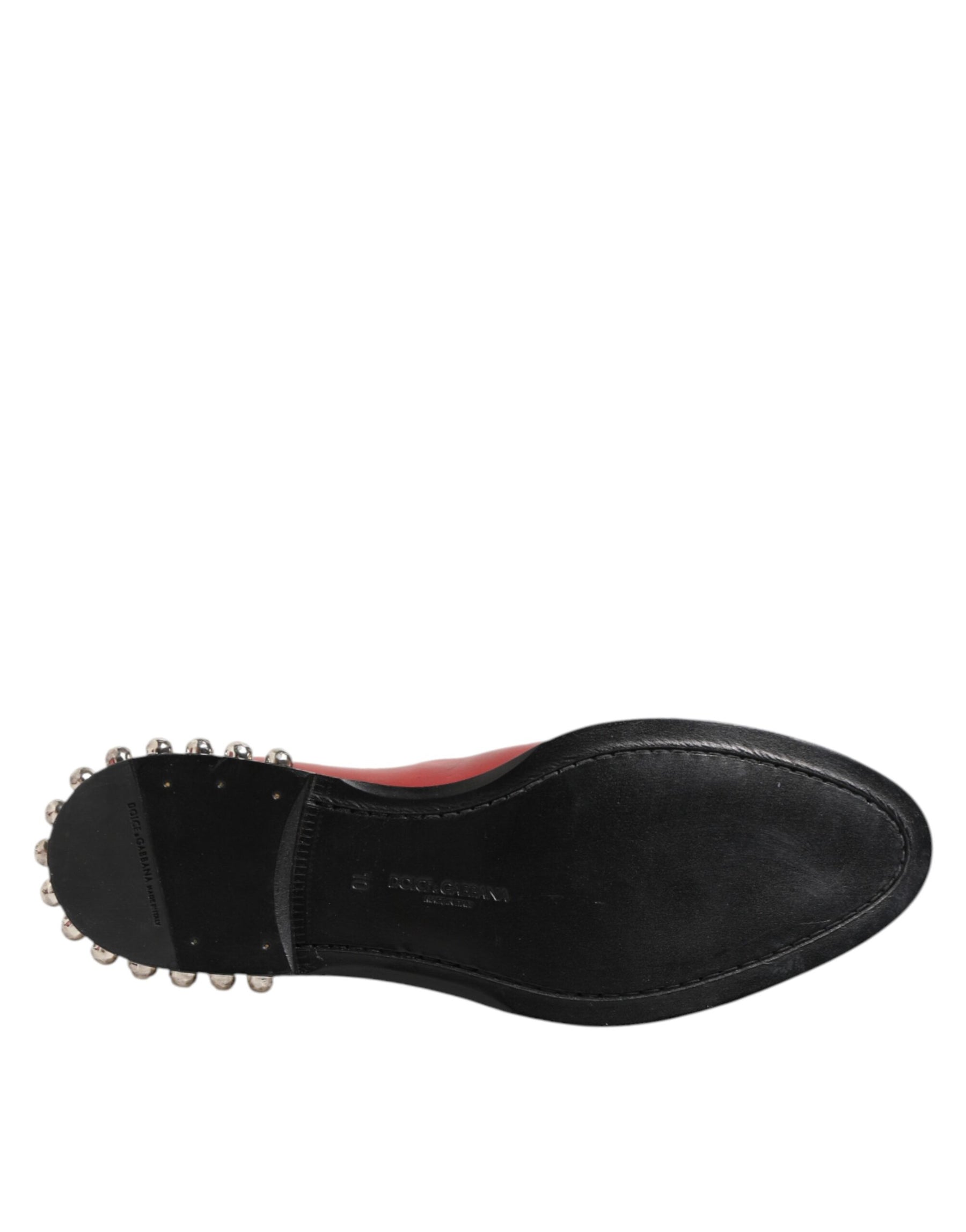 Dolce & Gabbana Red Studded Chelsea Short Ankle Boots Shoes | Regal Royce