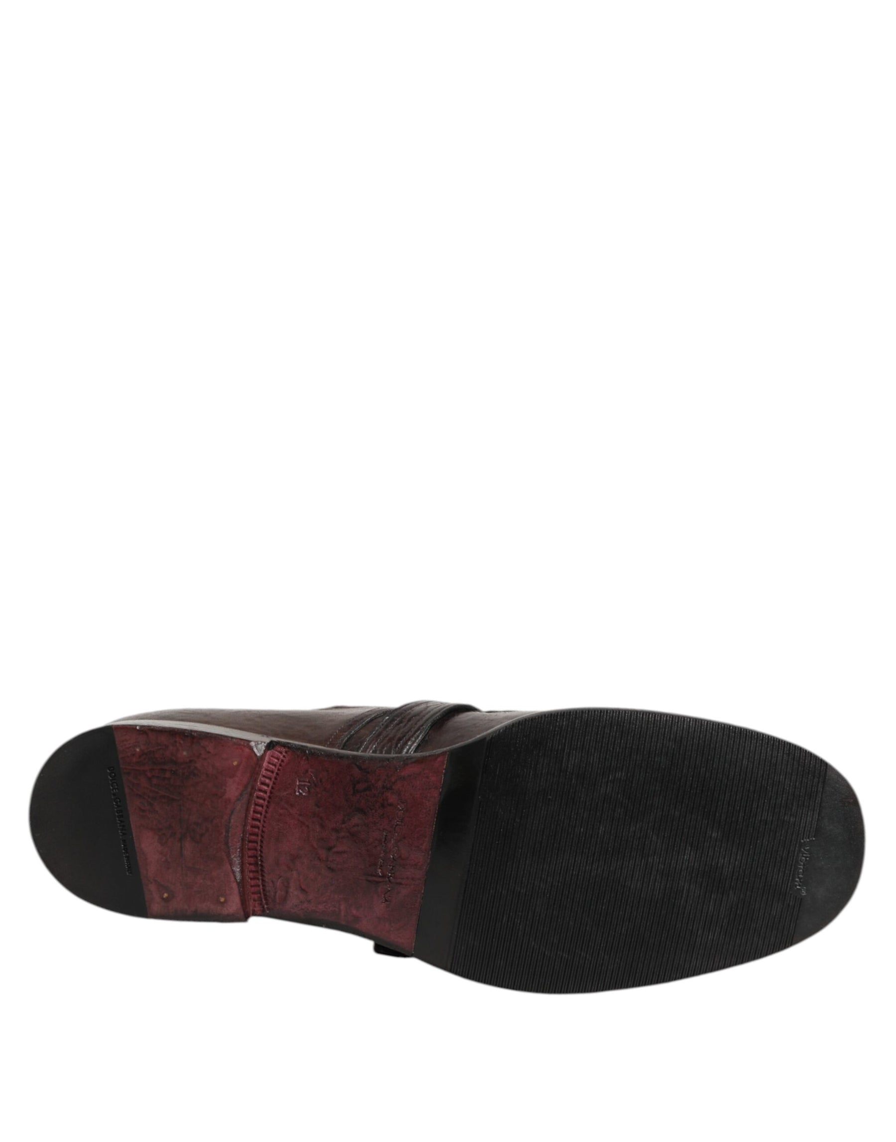 Dolce & Gabbana Brown Leather Monk Strap Formal Derby Shoes | Regal Royce