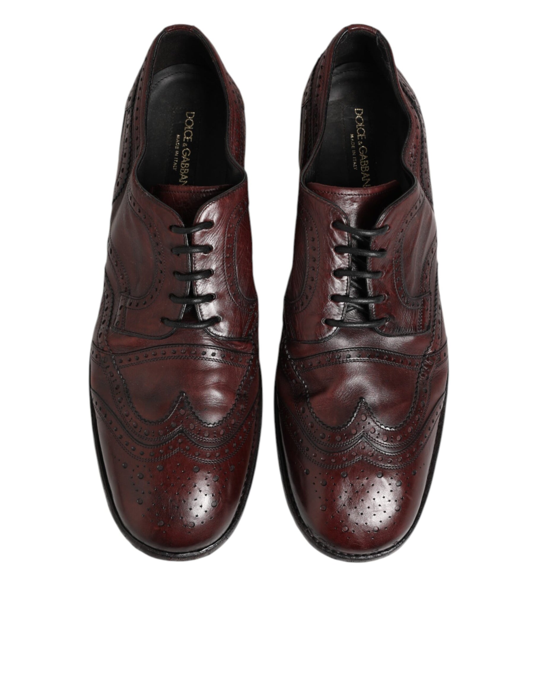 Dolce & Gabbana Bordeaux Leather Lace Up Dress Derby Shoes | Regal Royce