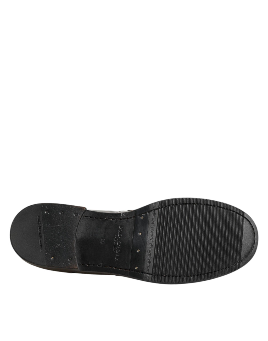 Dolce & Gabbana Metallic Silver Logo Slip On Men Dress Shoes