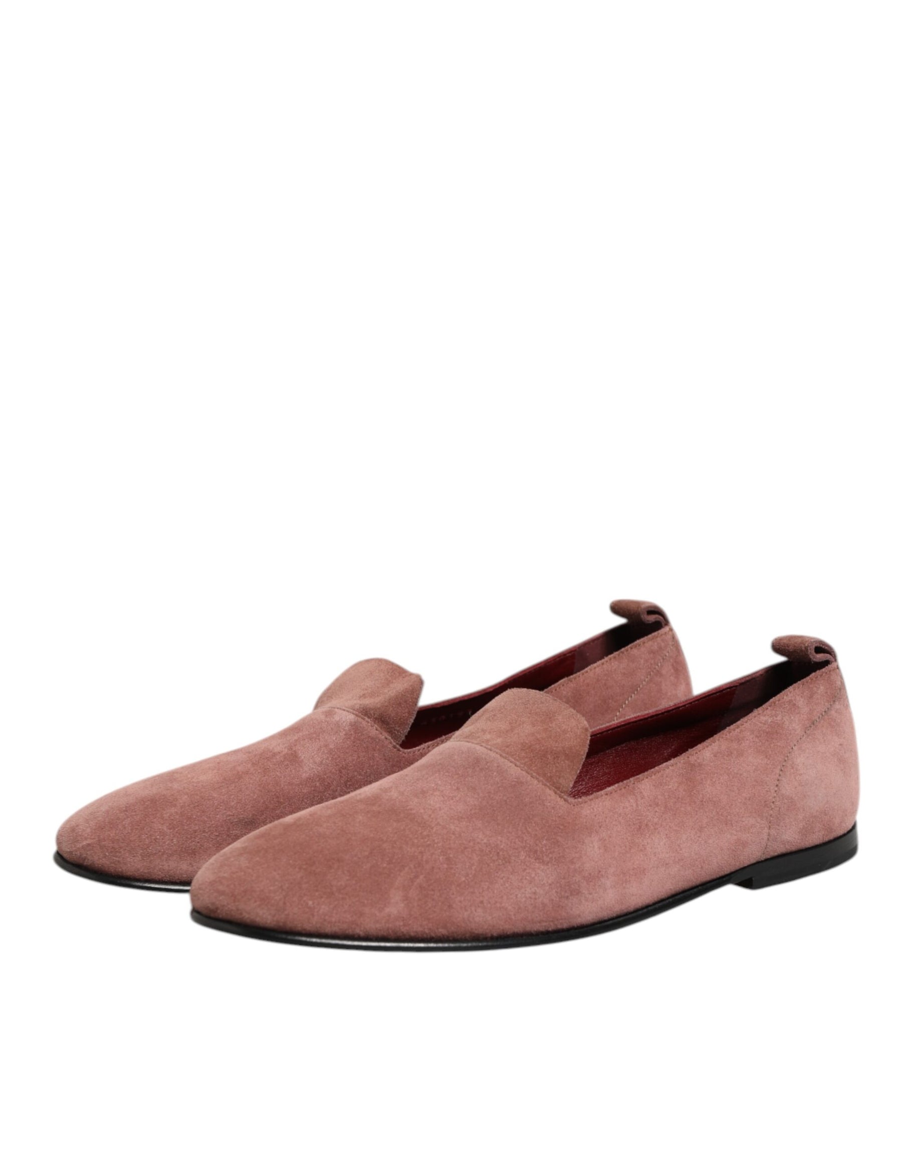 Dolce & Gabbana Pink Suede Loafers Formal Men Dress Shoes | Regal Royce