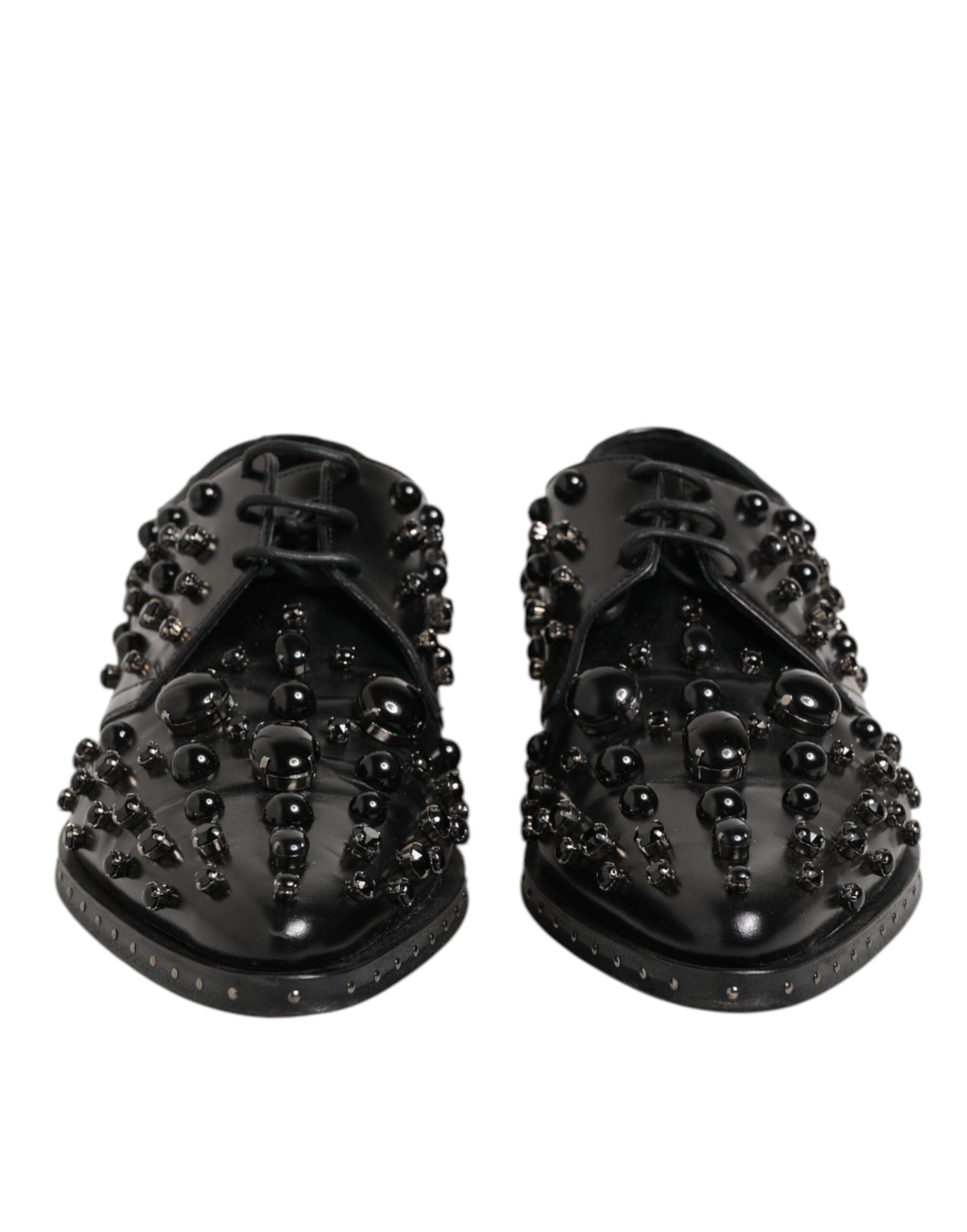 Dolce & Gabbana Black Crystal Embellished Formal Derby Shoes