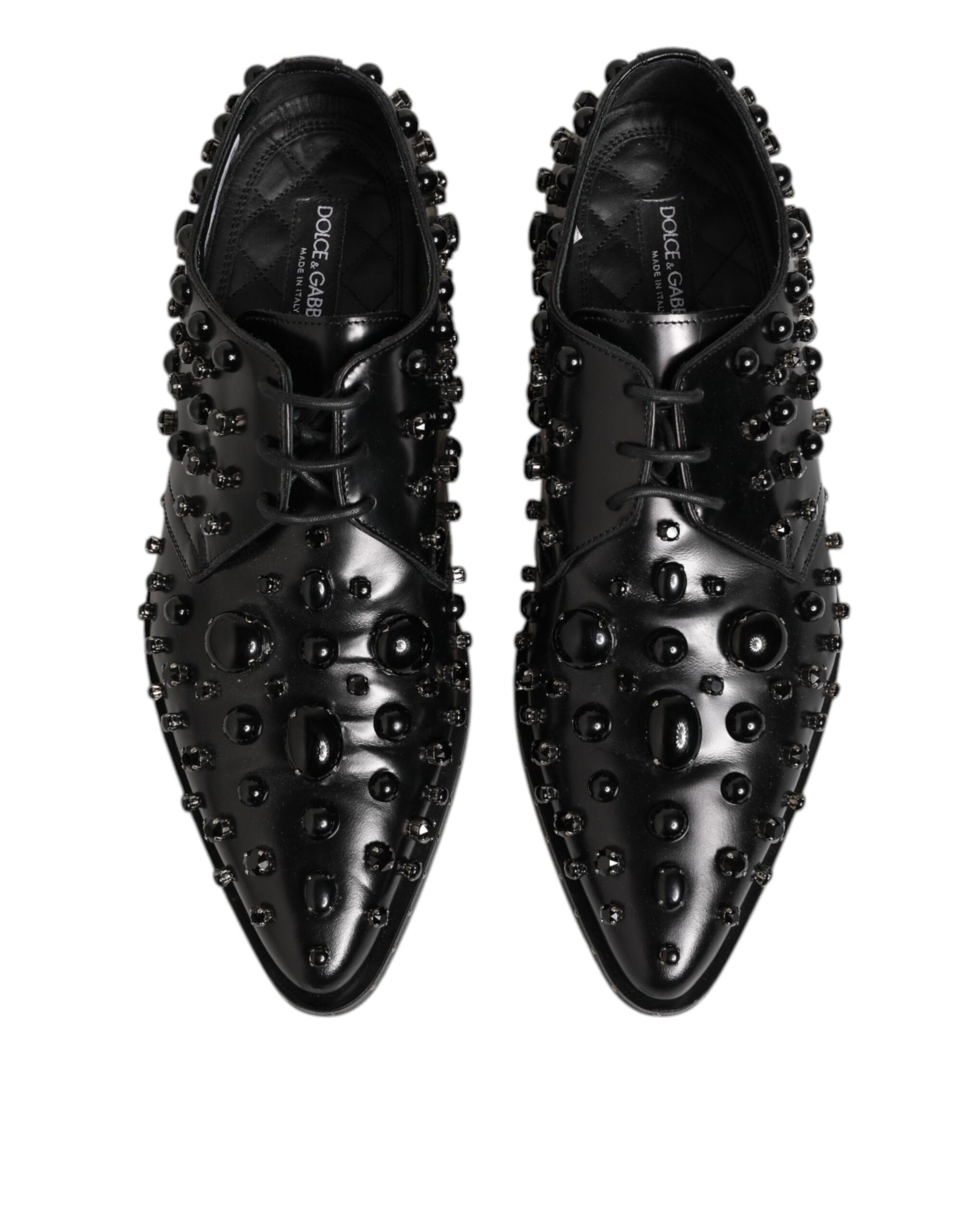 Dolce & Gabbana Black Crystal Embellished Formal Derby Shoes