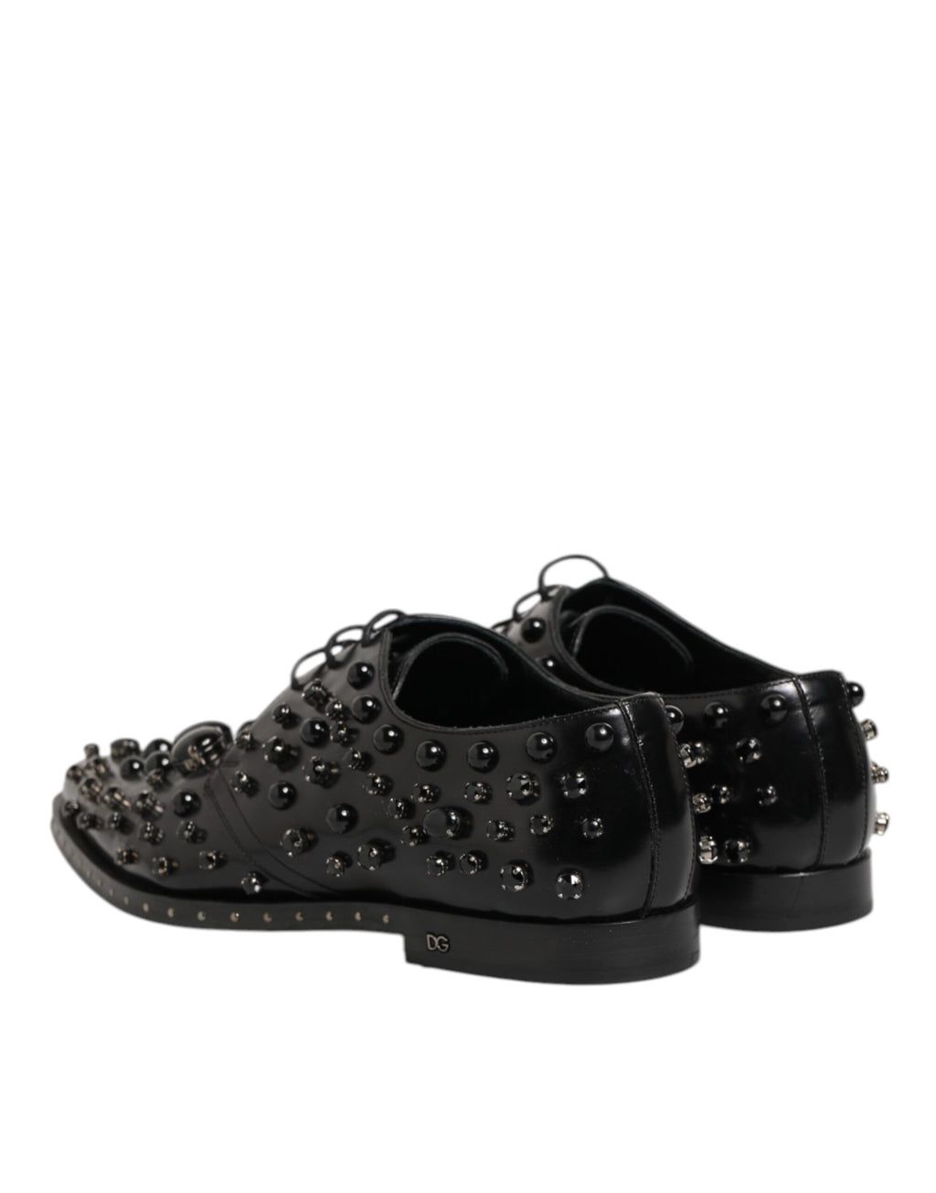 Dolce & Gabbana Black Crystal Embellished Formal Derby Shoes