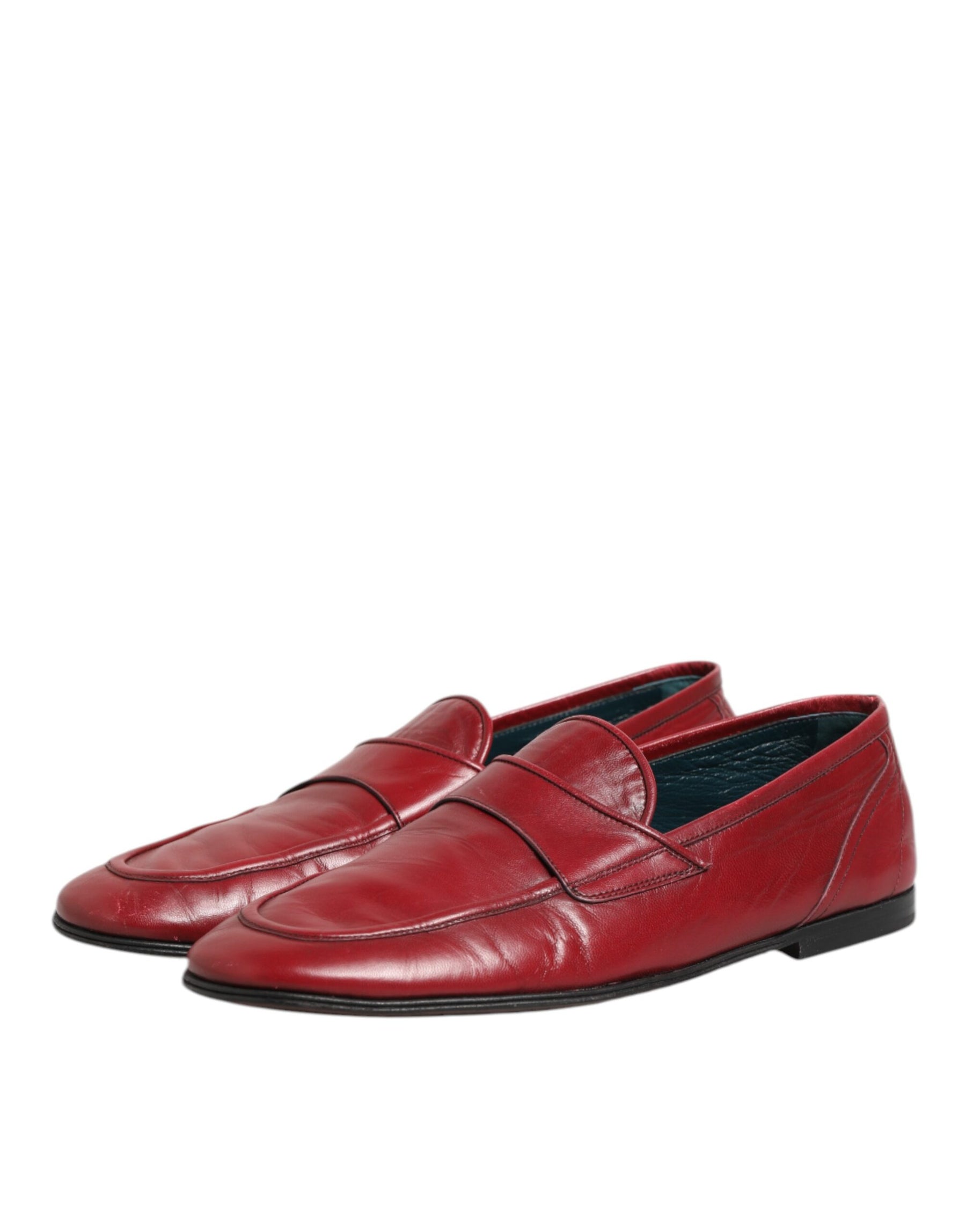 Dolce & Gabbana Red Leather Slip On Dress Men Loafers Shoes | Regal Royce