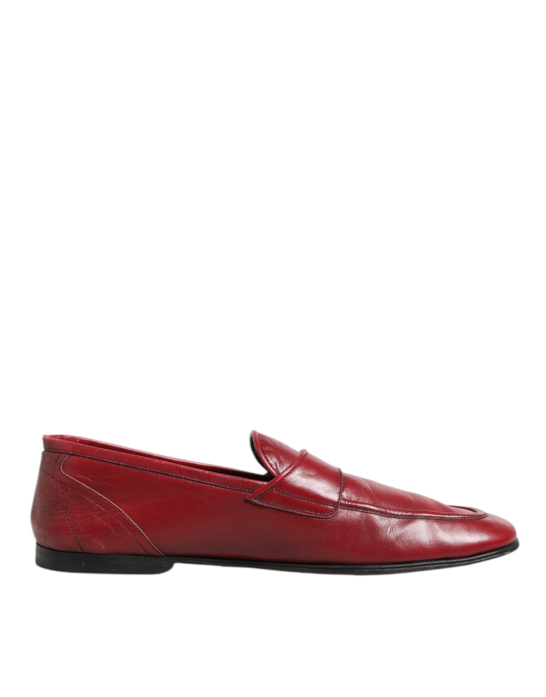 Dolce & Gabbana Red Leather Slip On Dress Men Loafers Shoes | Regal Royce