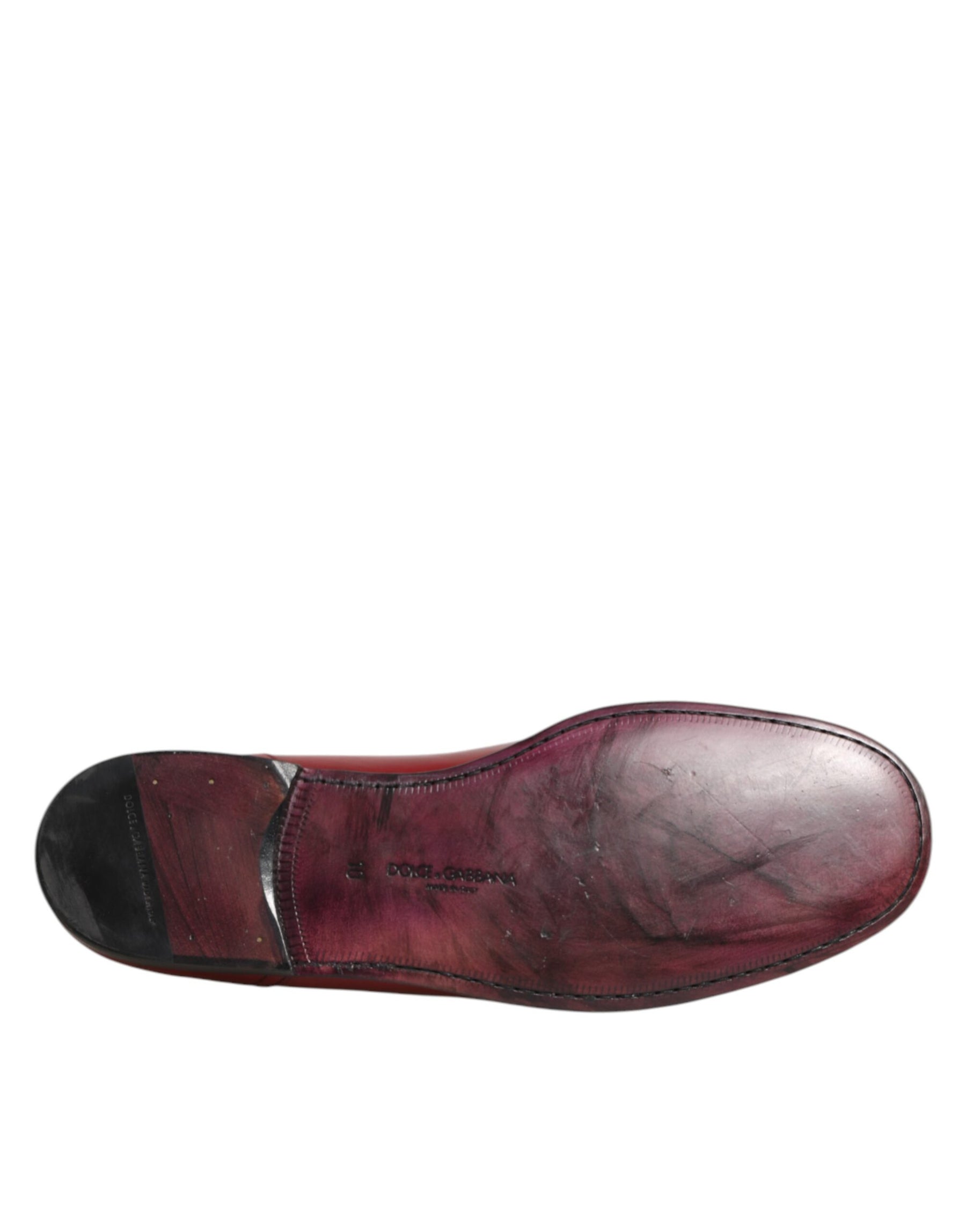 Dolce & Gabbana Red Leather Slip On Dress Men Loafers Shoes | Regal Royce