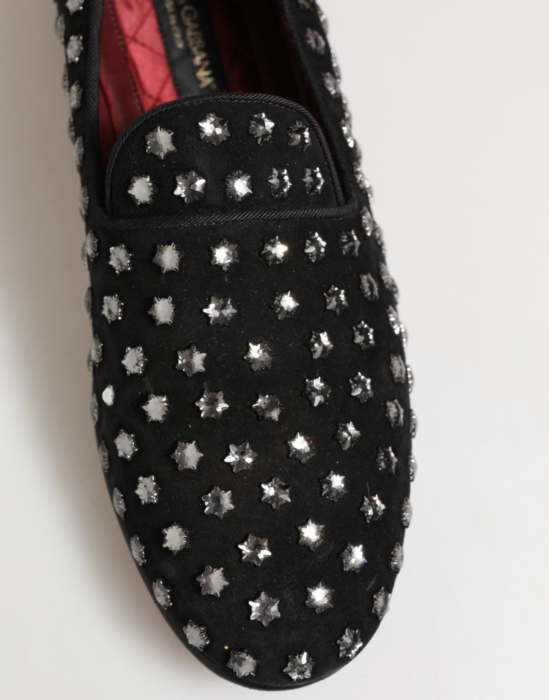 Dolce & Gabbana Black Crystal Embellished Loafers Dress Shoes | Regal Royce
