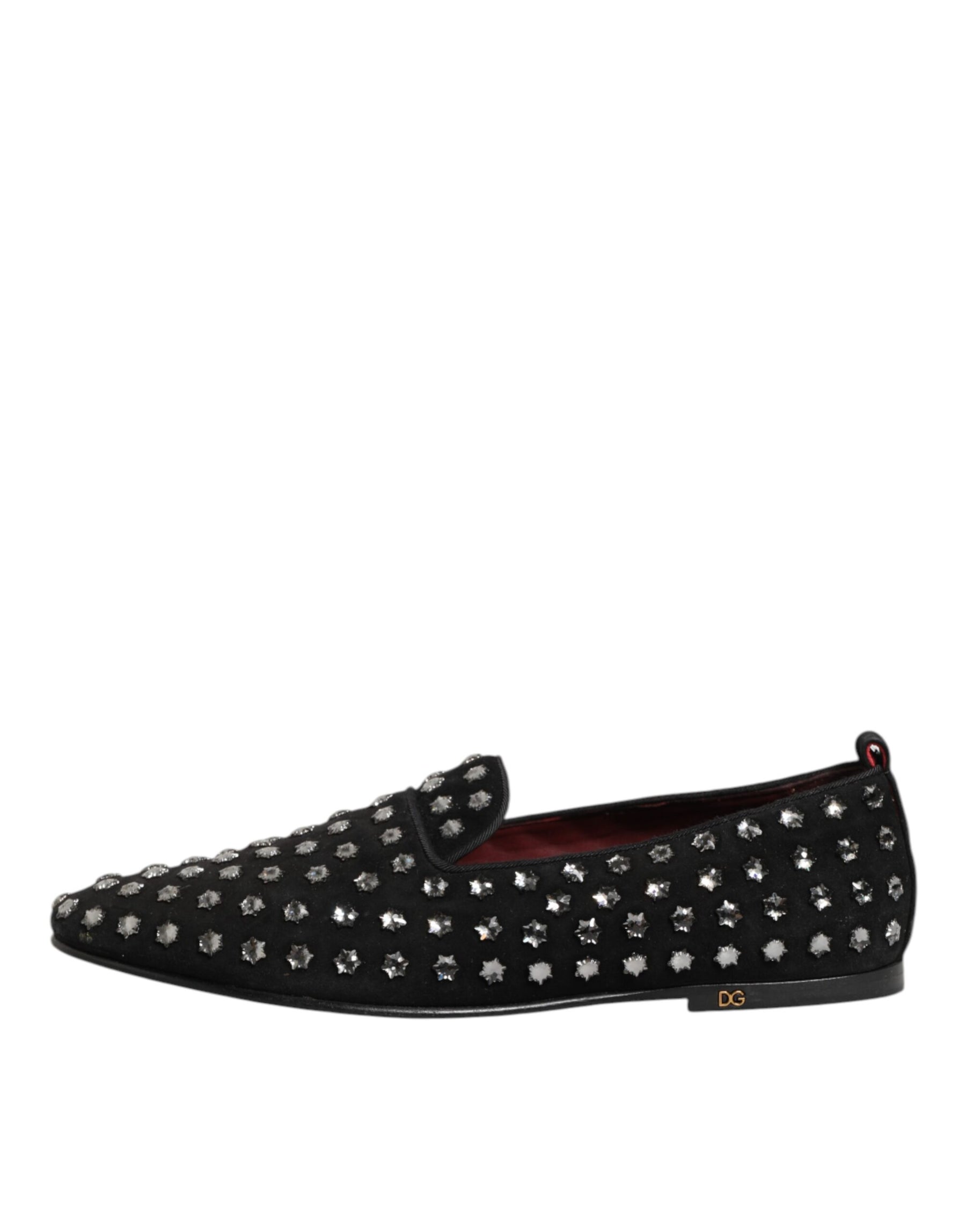 Dolce & Gabbana Black Crystal Embellished Loafers Dress Shoes | Regal Royce