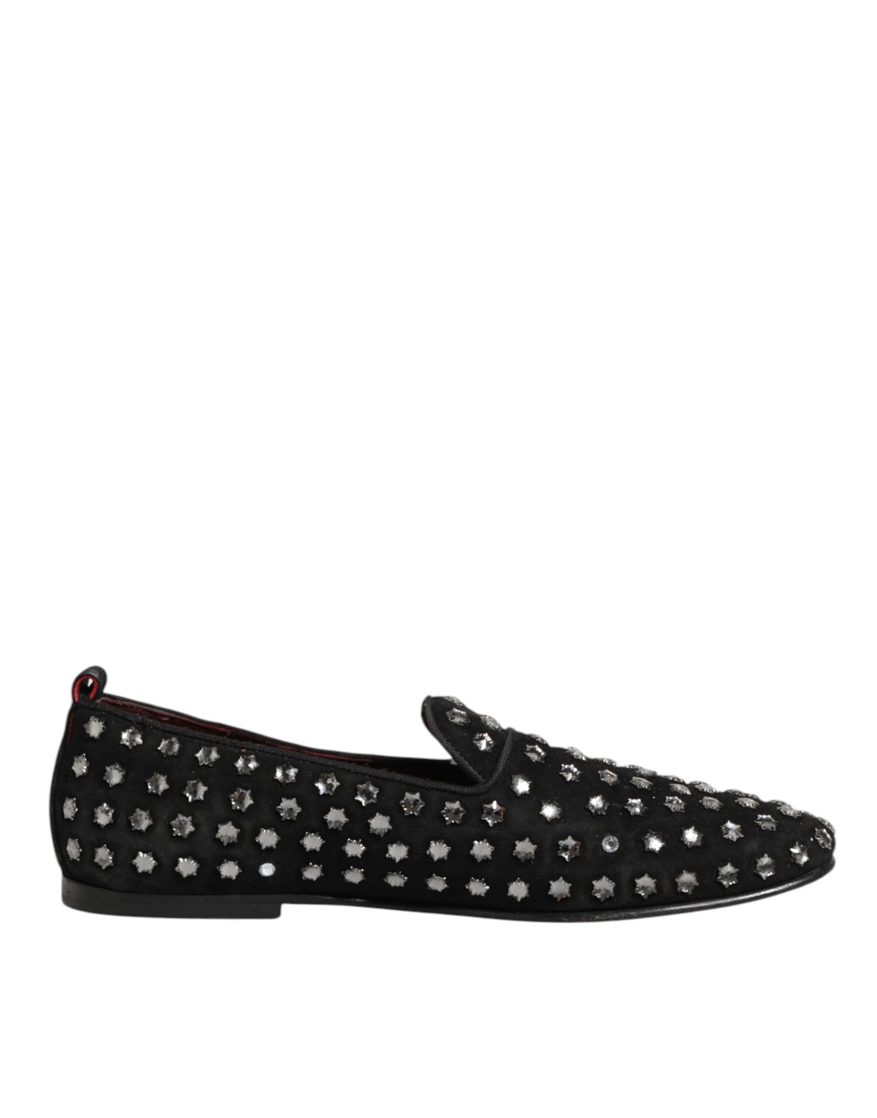Dolce & Gabbana Black Crystal Embellished Loafers Dress Shoes | Regal Royce