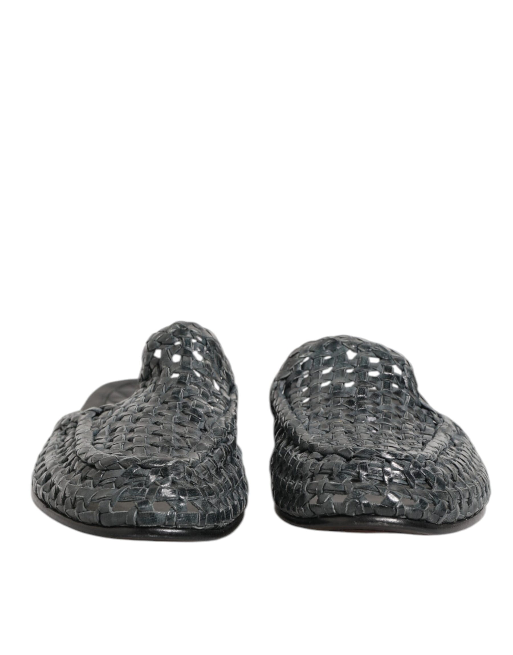 Dolce & Gabbana Blue Woven Slides MULES Men Sandals Shoes | Regal Royce
