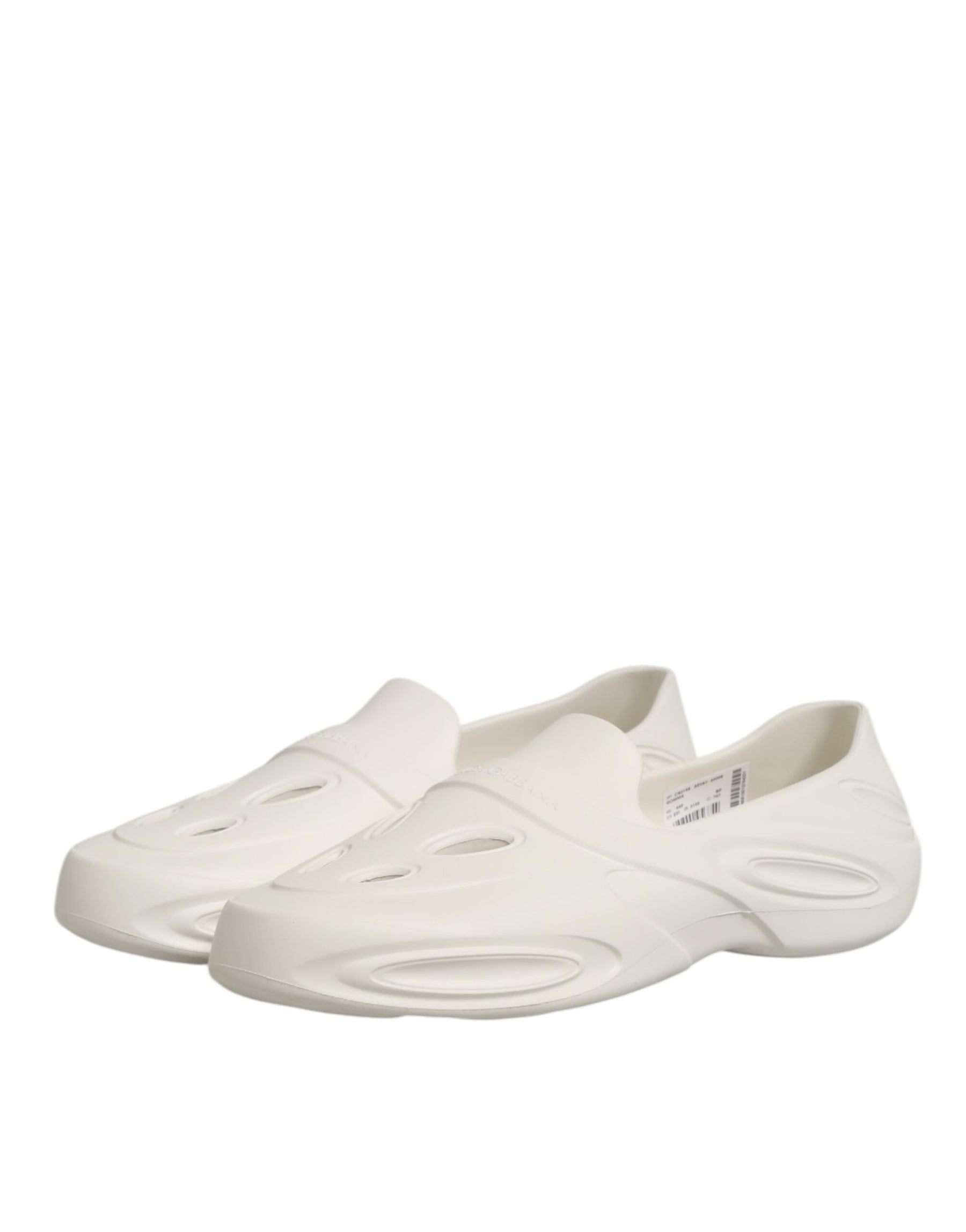 Dolce & Gabbana White Rubber Slides Low Top Sneakers Shoes | Regal Royce