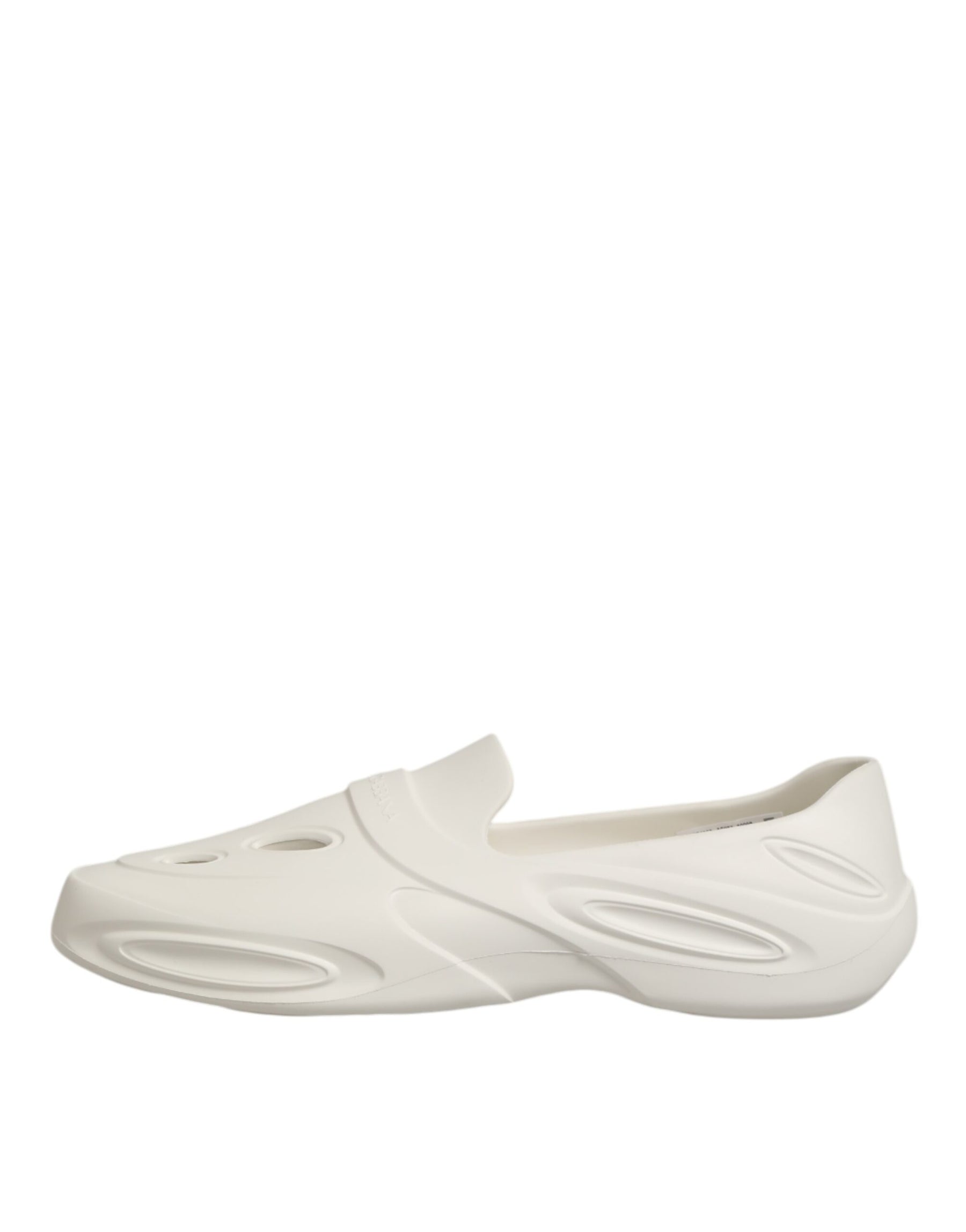 Dolce & Gabbana White Rubber Slides Low Top Sneakers Shoes | Regal Royce