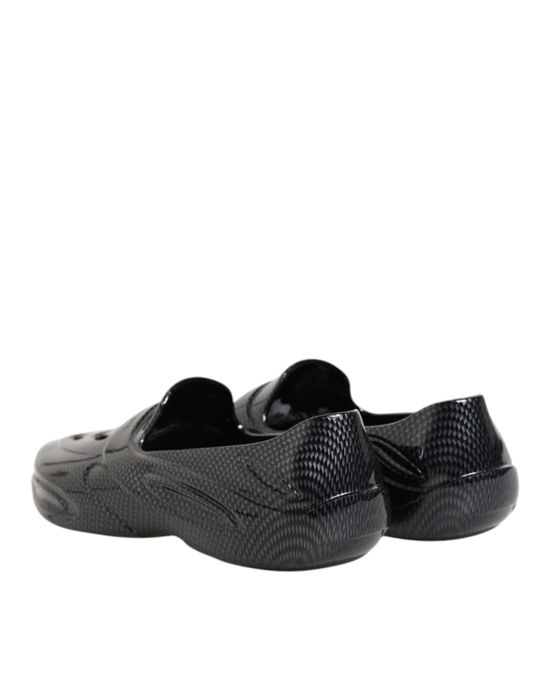 Dolce & Gabbana Black Rubber Slides Low Top Sneakers Shoes | Regal Royce